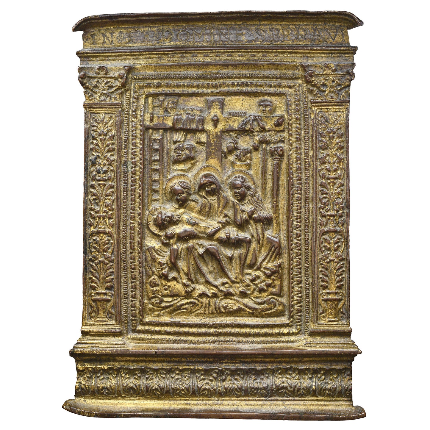 Haute Epoque XV siecle baiser de paix bronze gilt antique religious devotional object