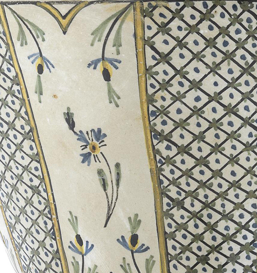 An 18th century French Faience Lavabo Wall Fountain with Spigot
