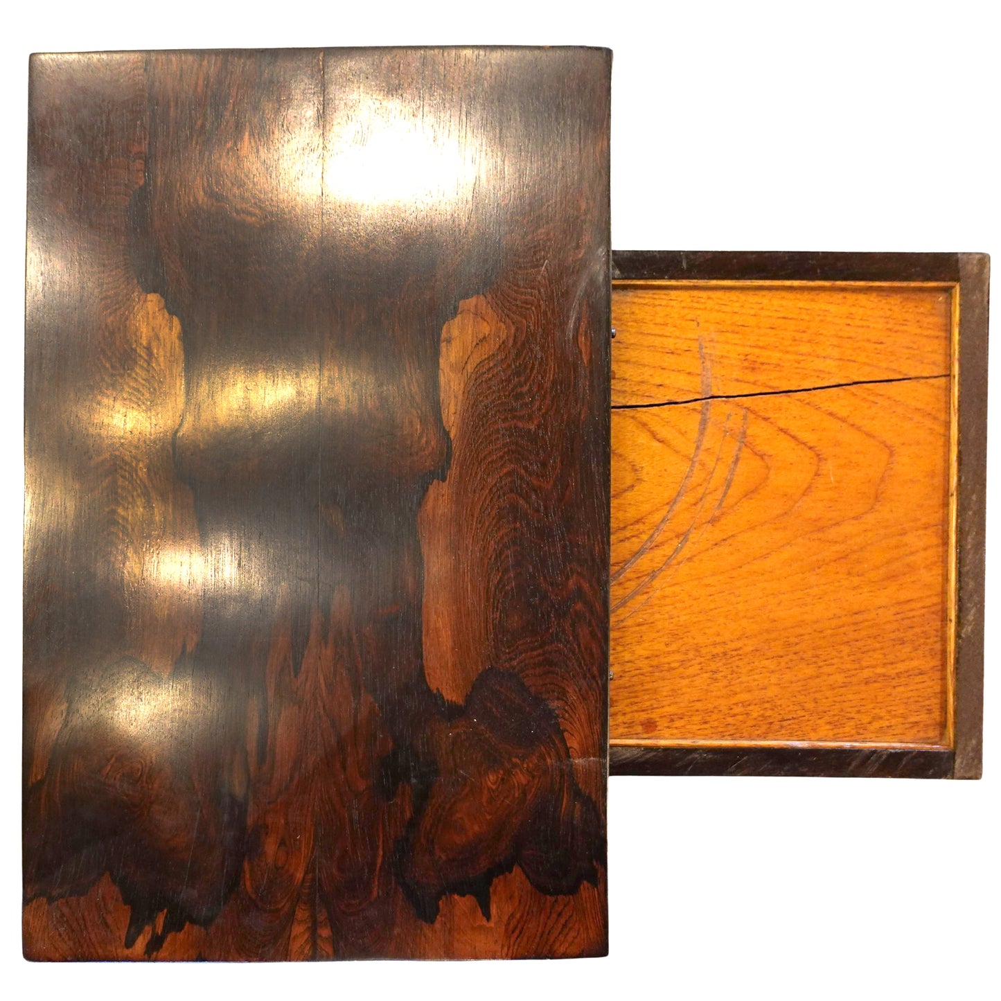 Beautiful wood surface on an antique gaming table