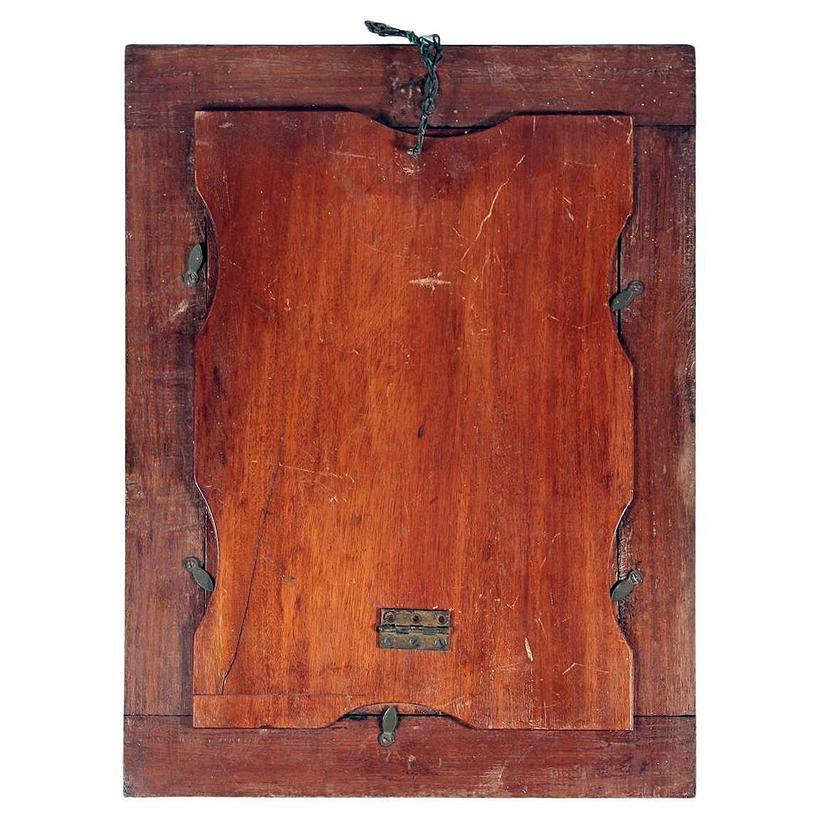 Antique 19th century Inlaid Brass and Wood Framed Mirror