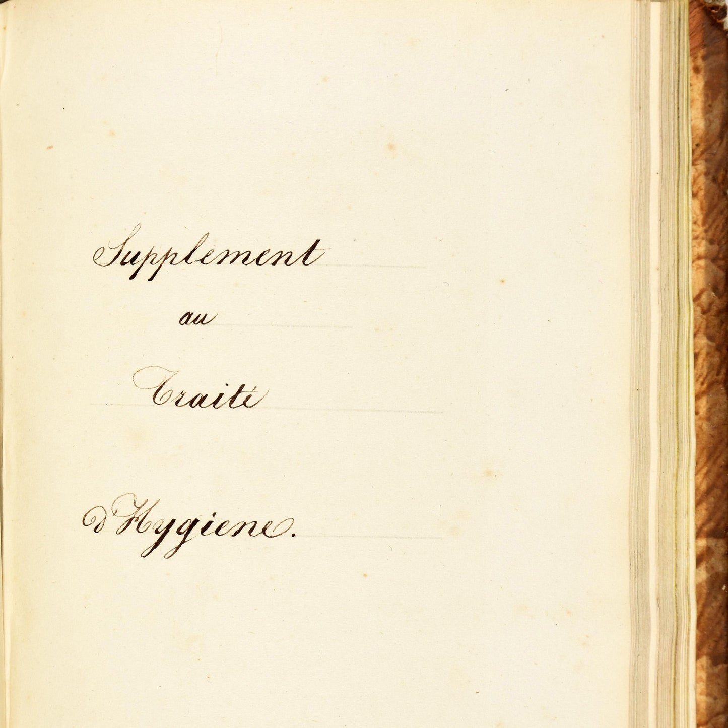 Early 19th century Hand Written French Manuscript on Hygiene and Longevity