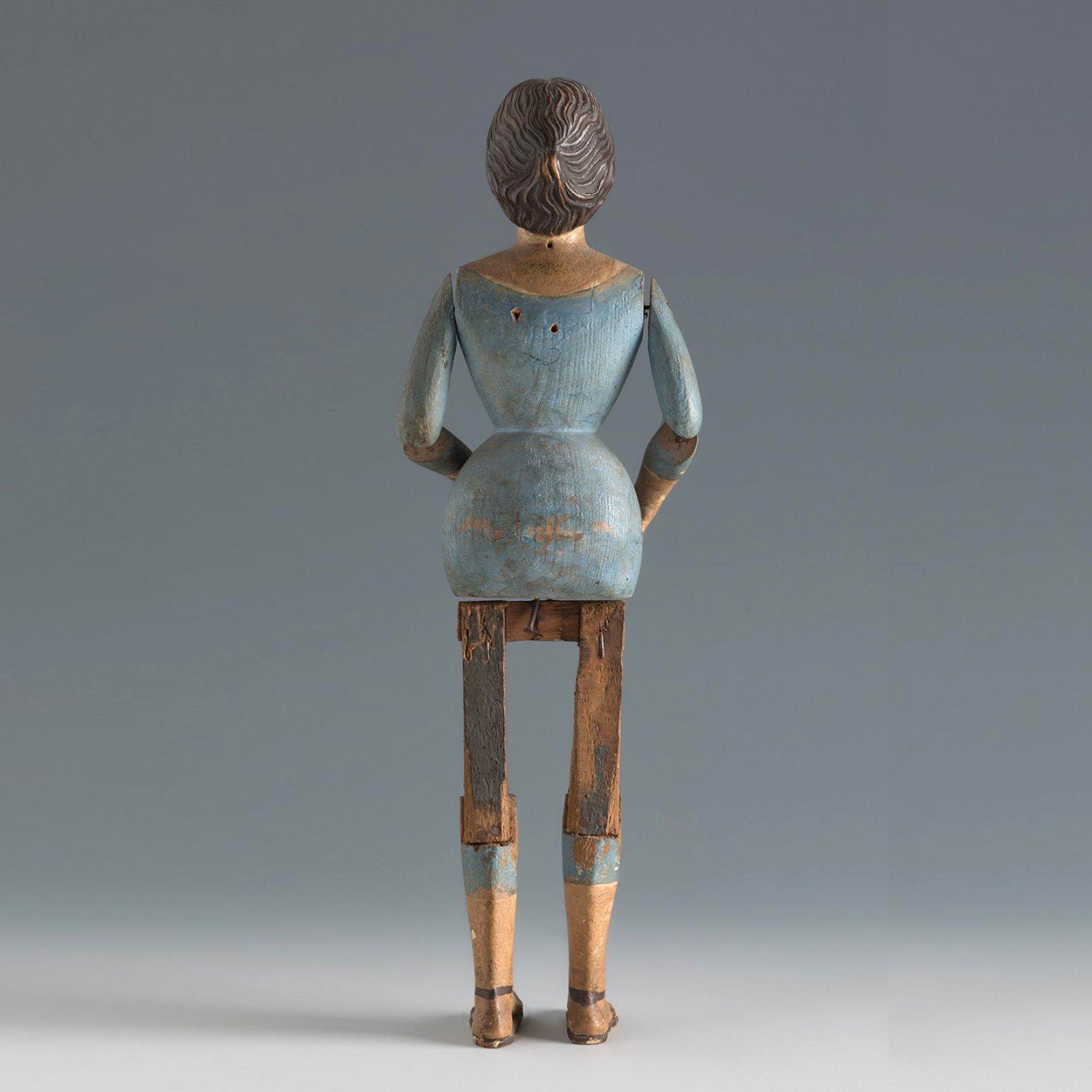 19th century Articulated Wooden Santos Figure of the Virgin Mary