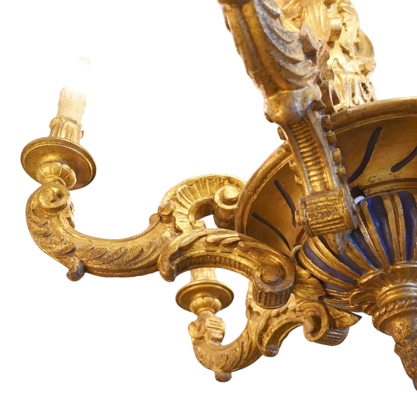 Antique giltwood Italian Chandelier for sale with shipping in America