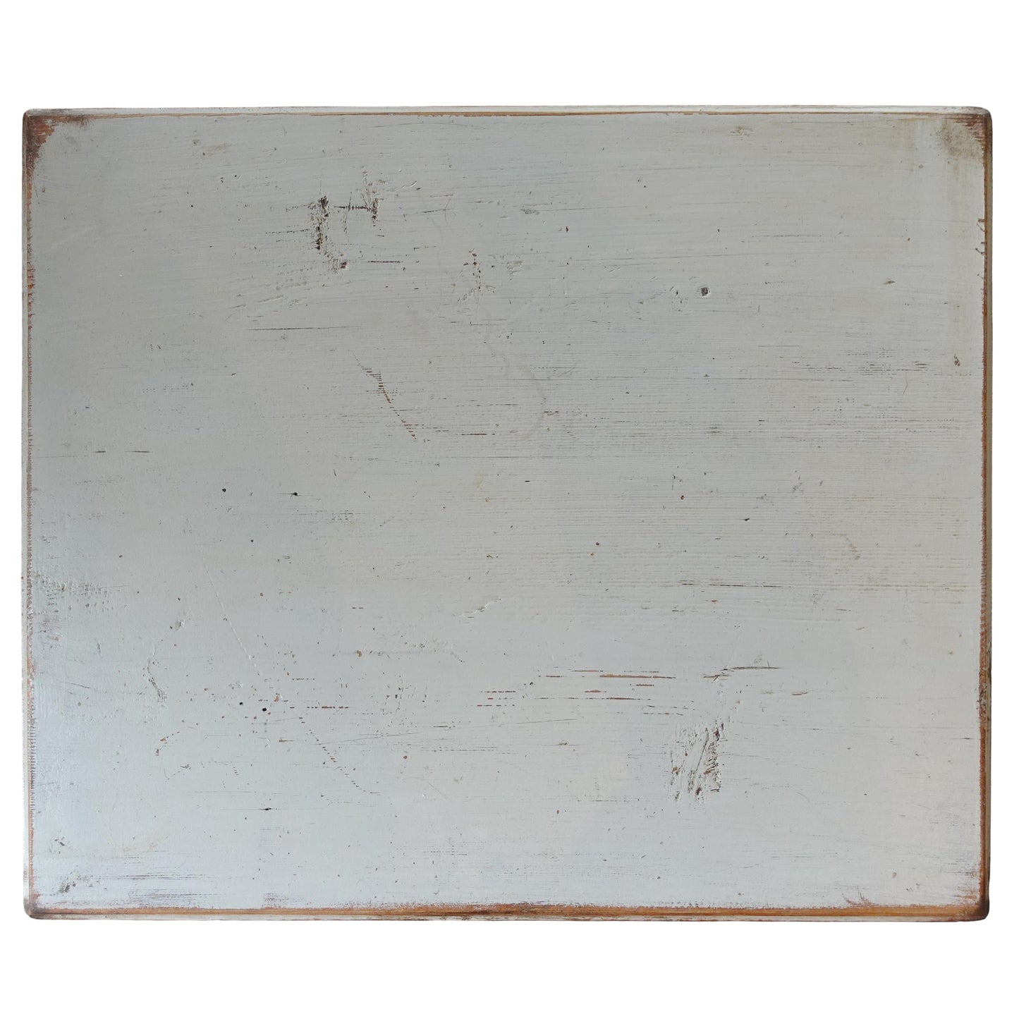 Antique Gustavian Side Table with Distressed Grey-Blue Lime-Washed Finish