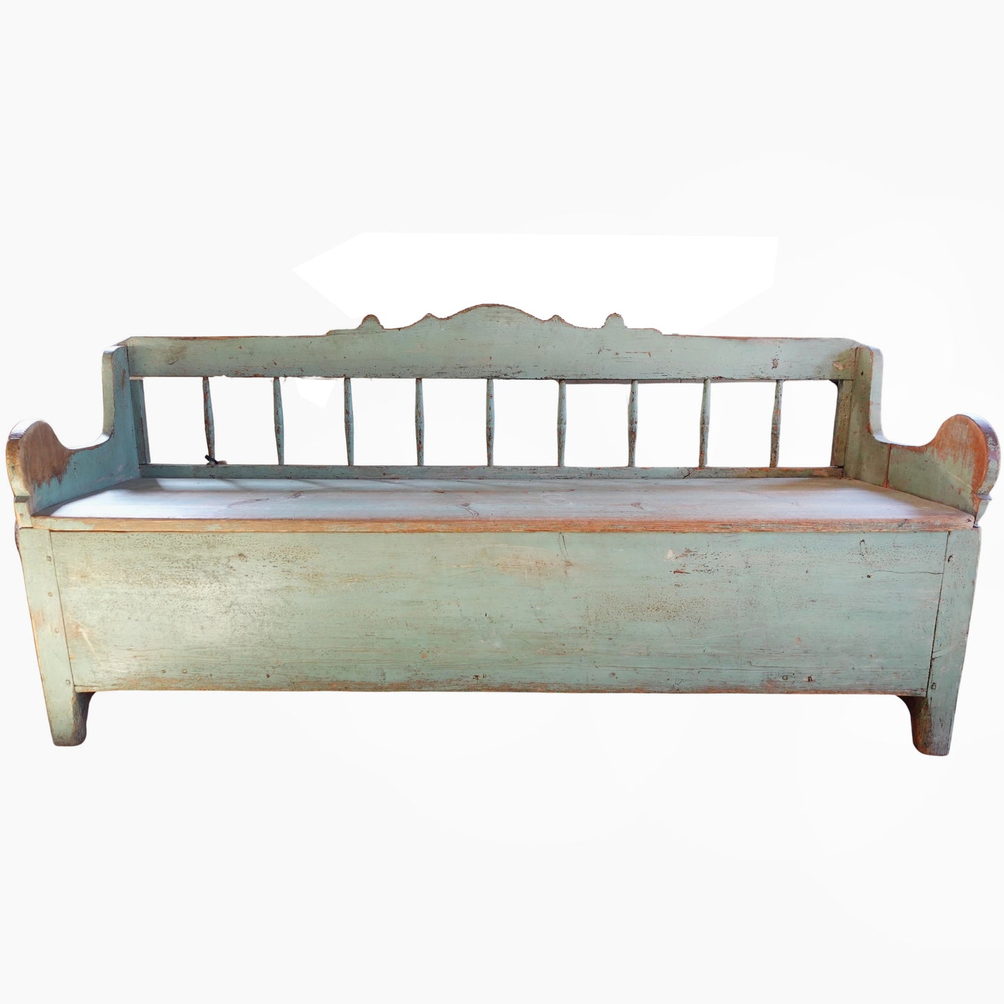 Antique early 19th century Swedish Farmhouse Folk Art Bench