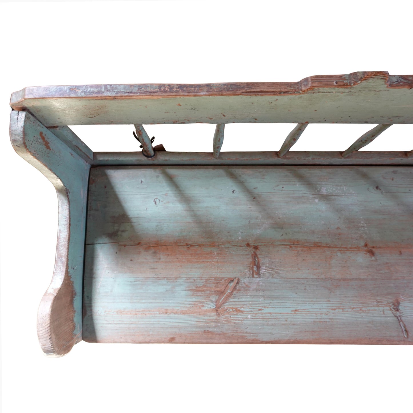 Antique early 19th century Swedish Farmhouse Folk Art Bench