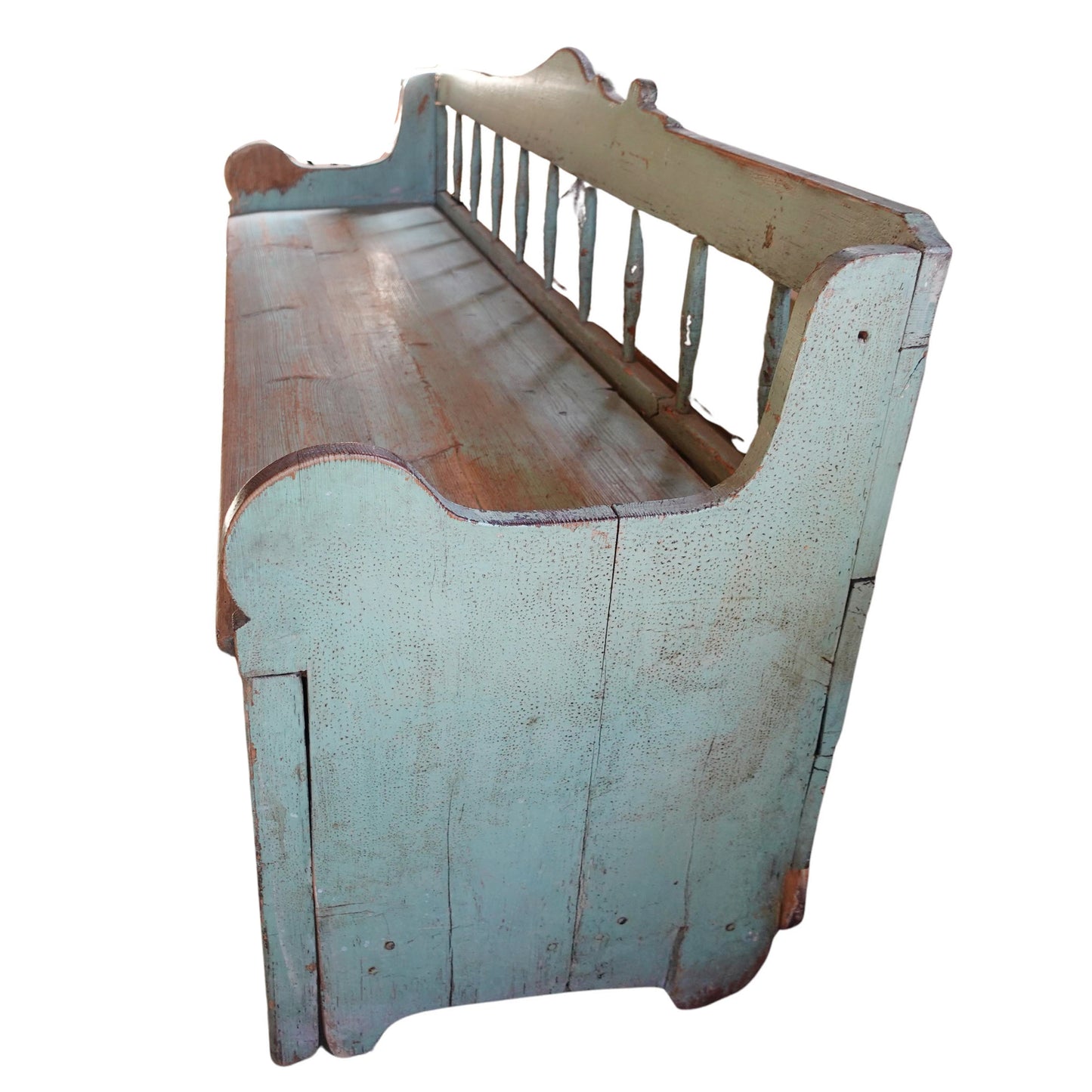 Antique early 19th century Swedish Farmhouse Folk Art Bench