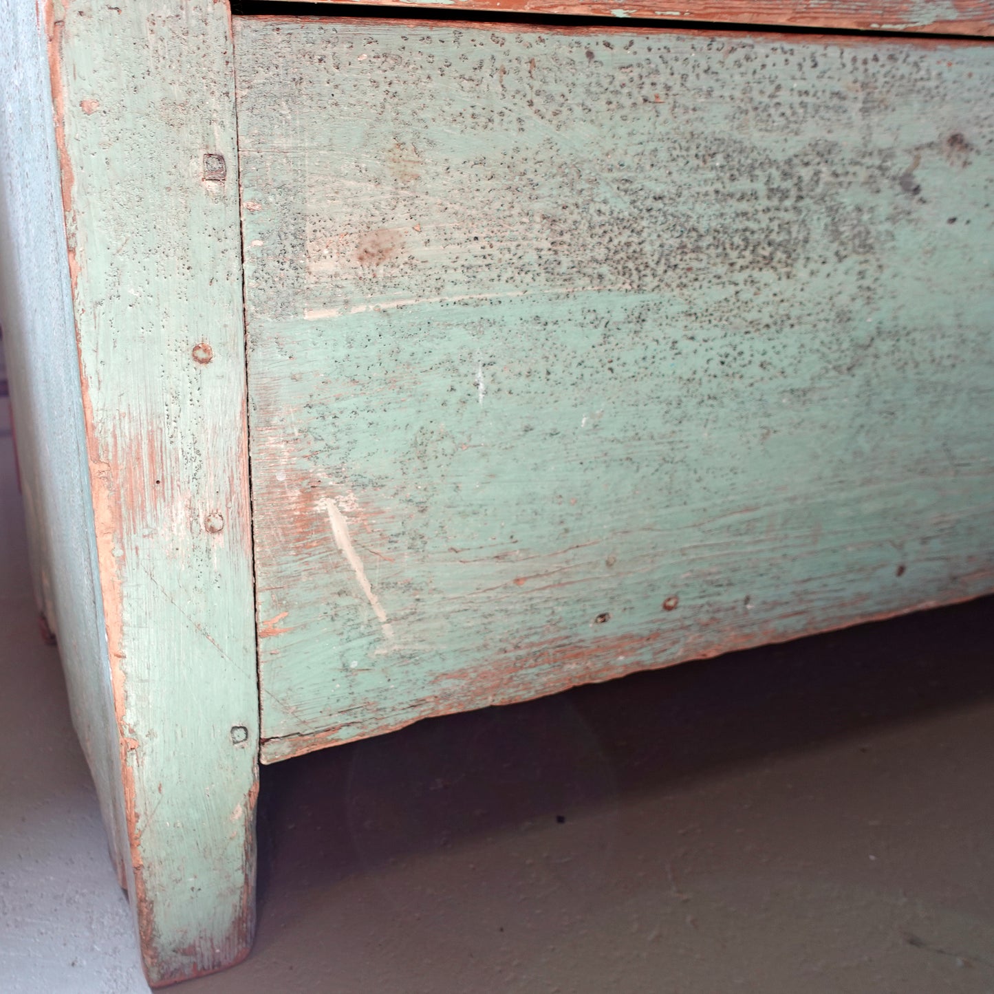 Antique early 19th century Swedish Farmhouse Folk Art Bench
