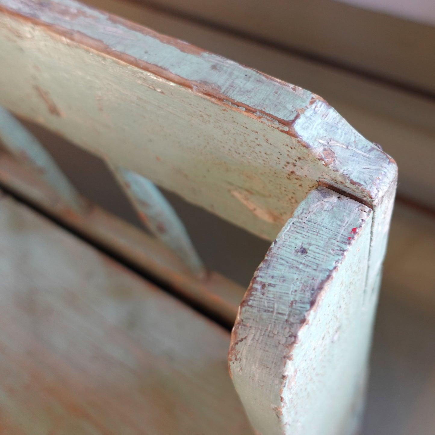 Antique early 19th century Swedish Farmhouse Folk Art Bench