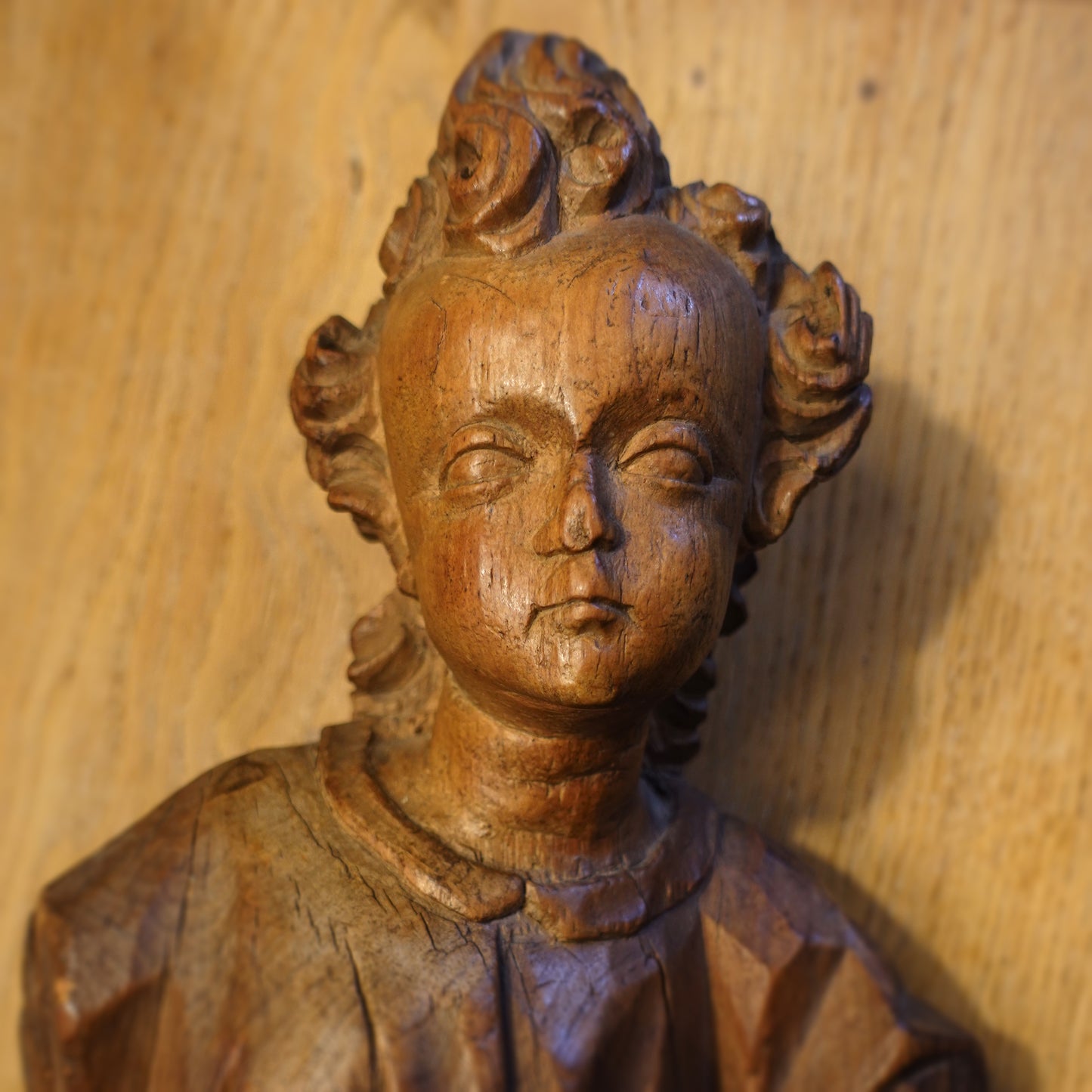 Baroque Period Bohemian Wooden Angel Sculpture Fragment