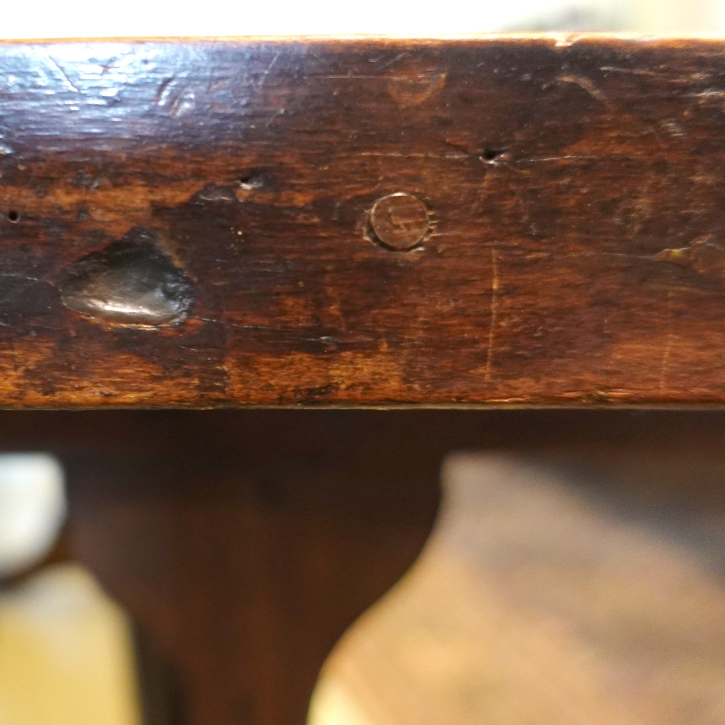 Dark Stained Antique Belgian Farm Table, circa 1800