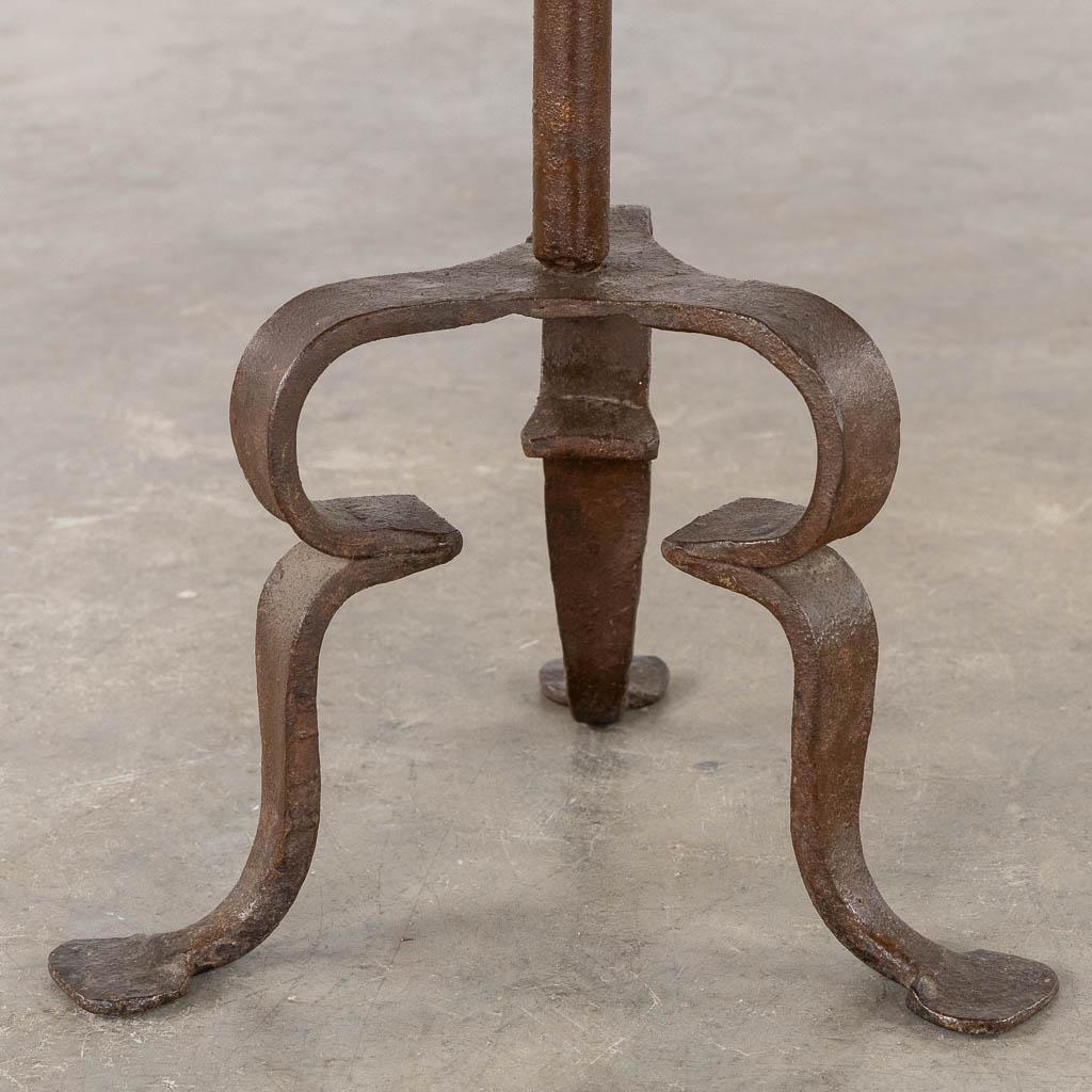 An impressive Gothic Revival wrought iron Lectern or Music stand with articulated candle mount