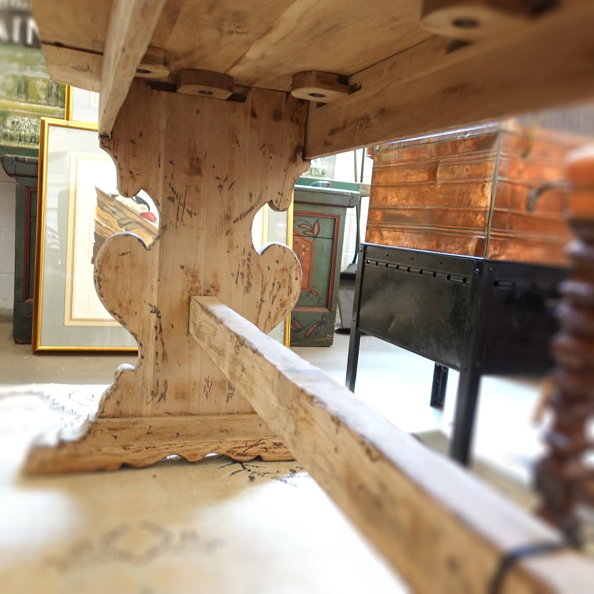 Antique Vintage kitchen table  Belgian Oak Monastery Table for sale online