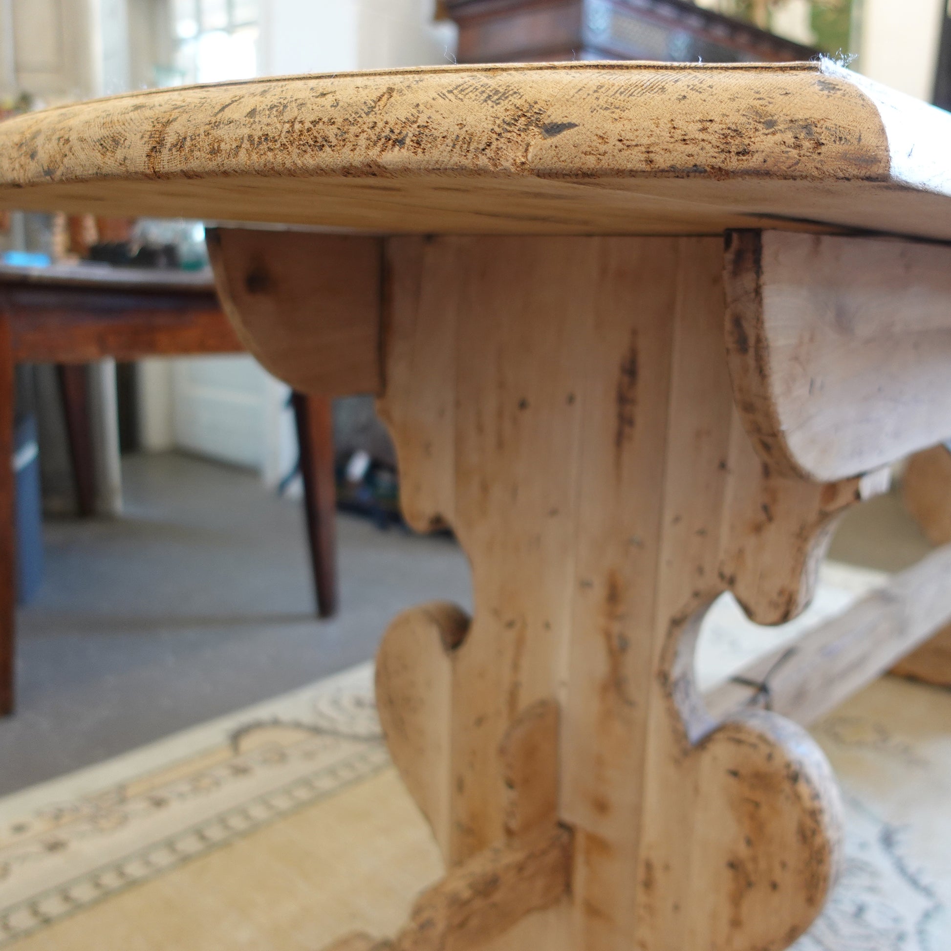 Antique Vintage kitchen table  Belgian Oak Monastery Table for sale online
