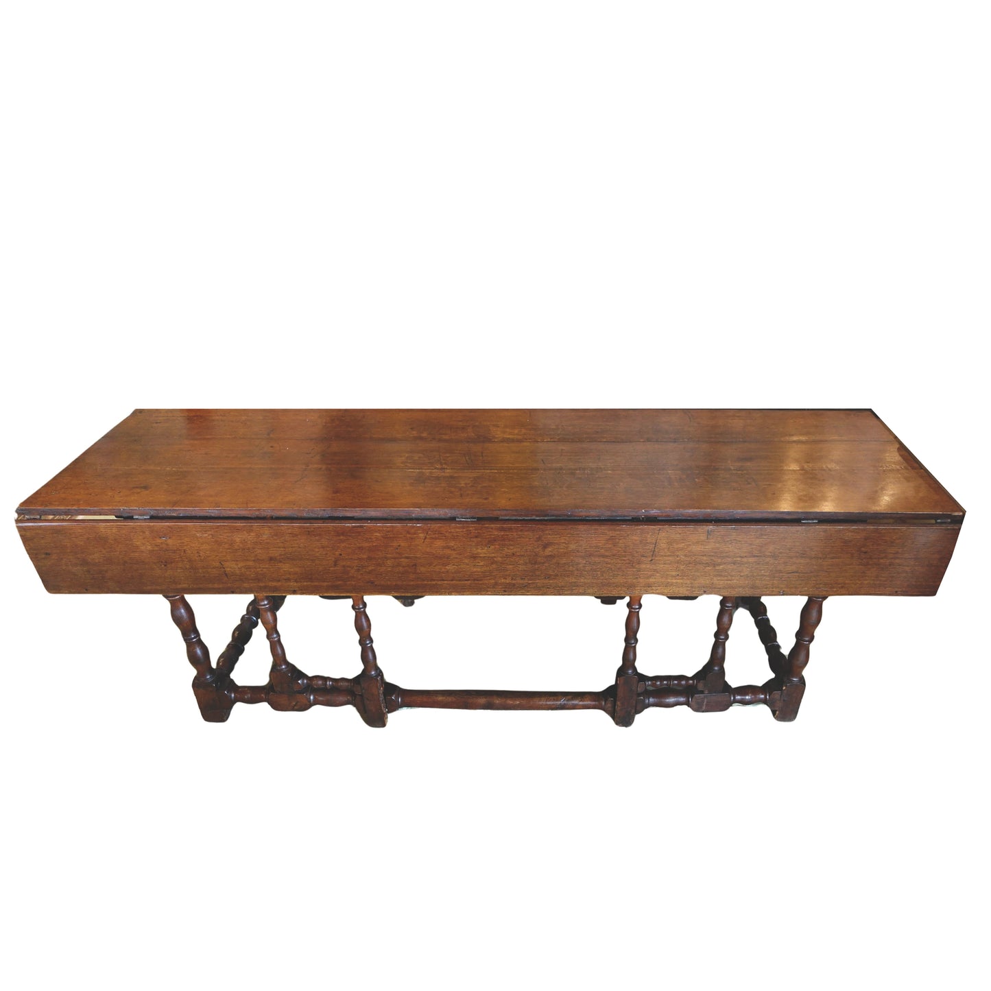 Long folding leg Antique English Oak Wood Drop Leaf Table