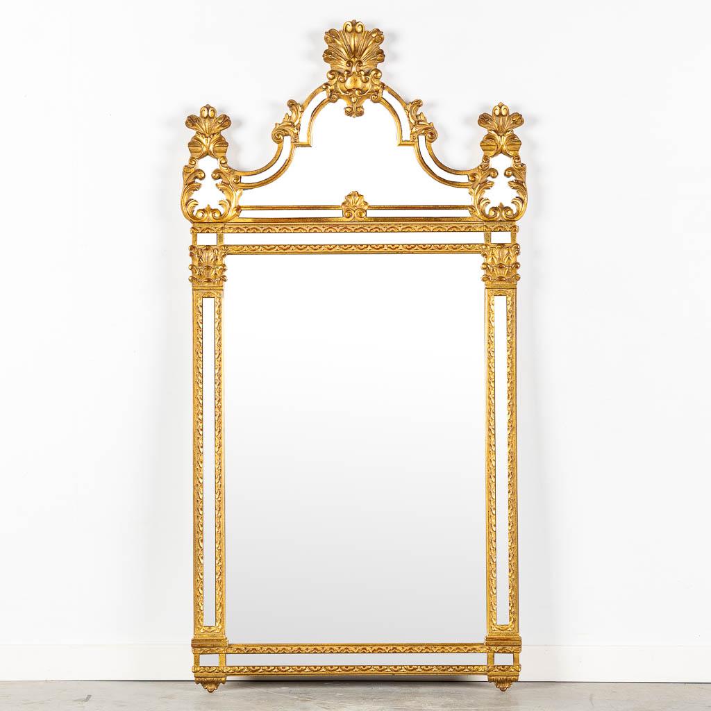 Large and Exquisite Louis XVI Style Gilt Framed Mirror by Deknudt