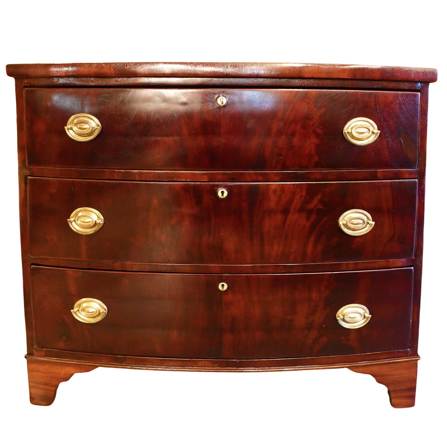 Massachusetts Mahogany Regency Bow Front Dresser
