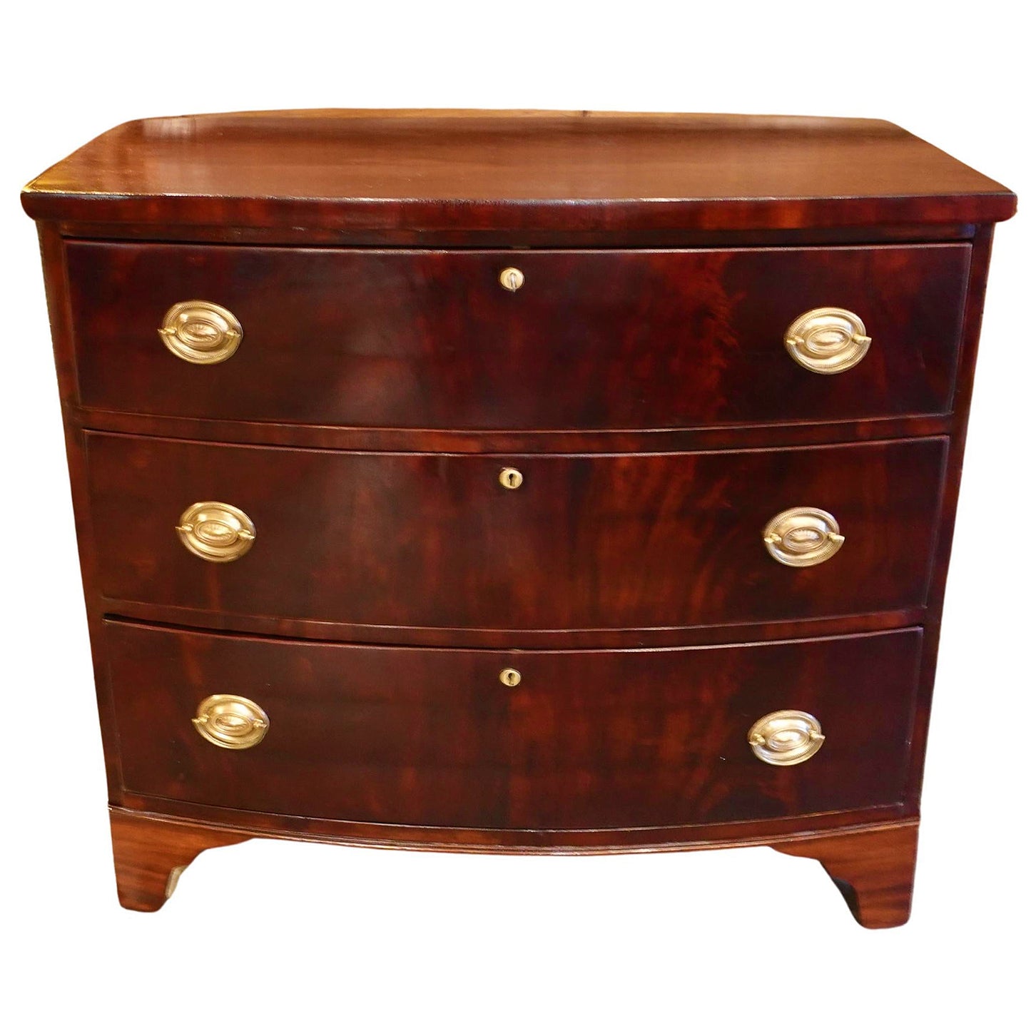 Massachusetts Mahogany Regency Bow Front Dresser