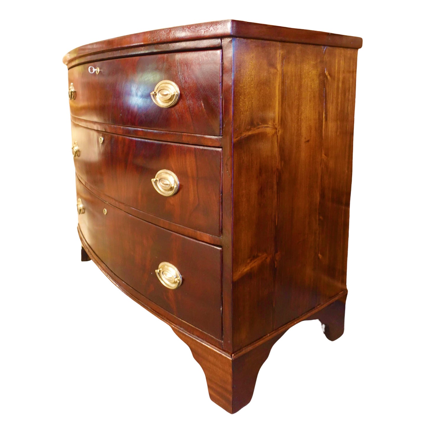 Massachusetts Mahogany Regency Bow Front Dresser