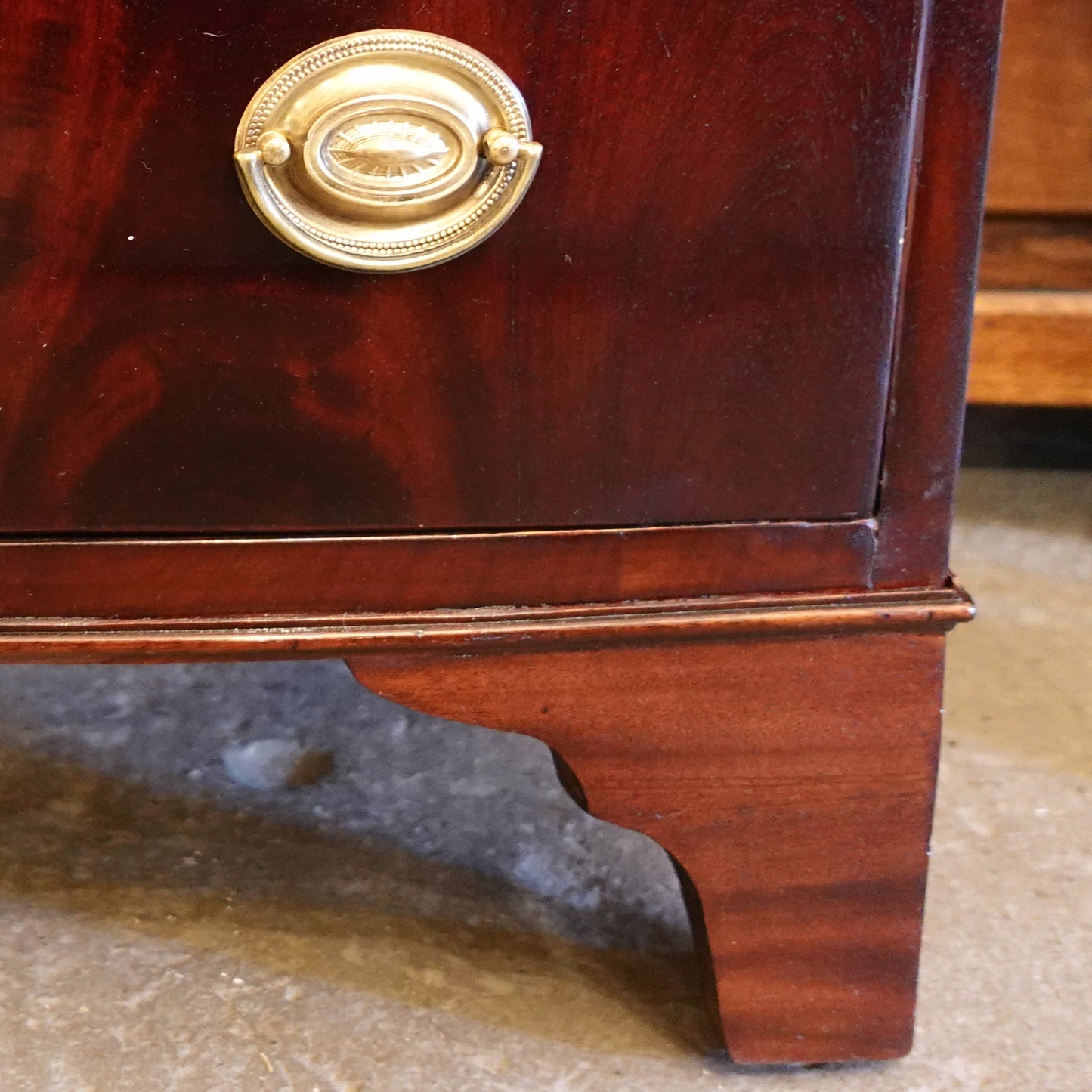 Massachusetts Mahogany Regency Bow Front Dresser, ca. 1800