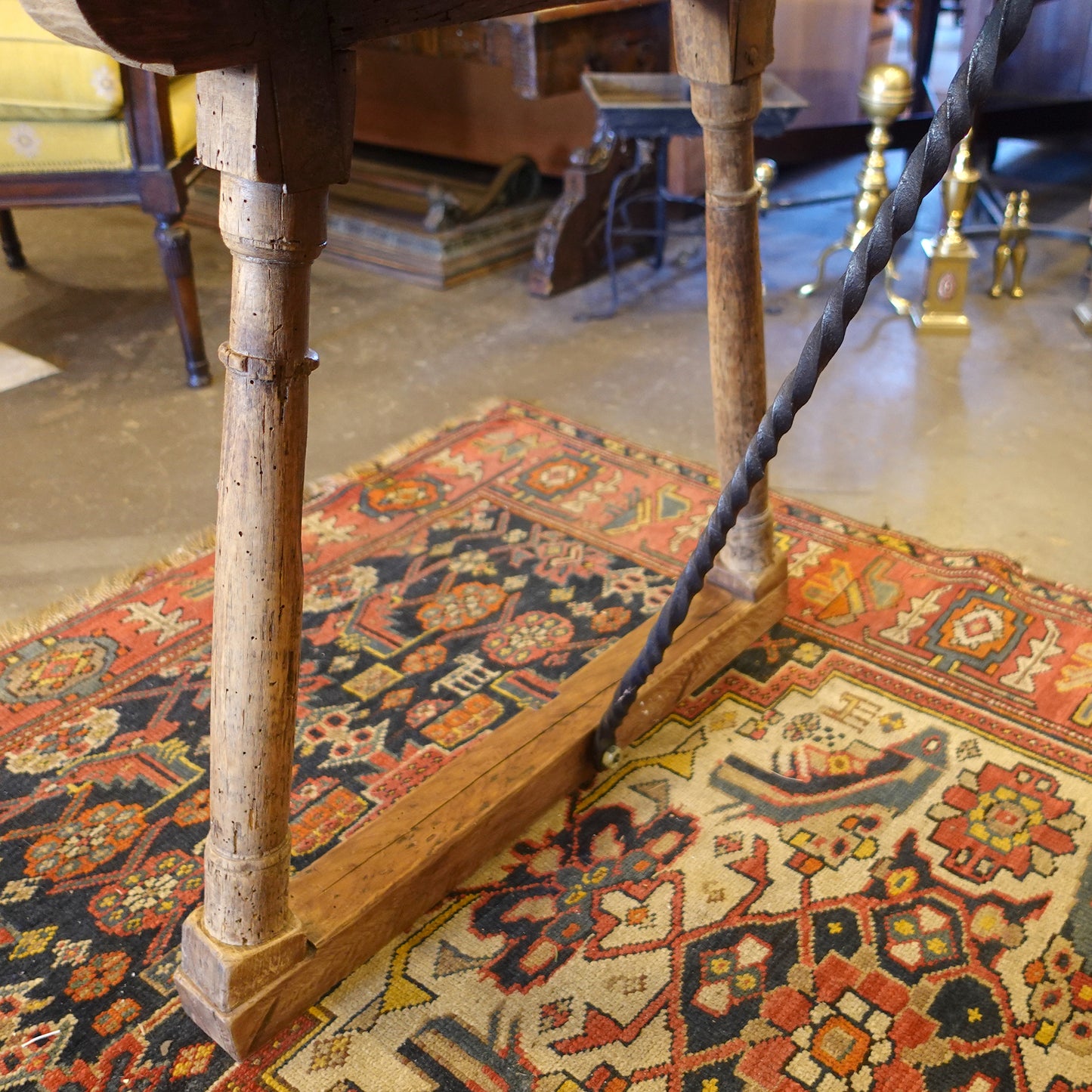 Baroque Wood and Iron Spanish Folding Traveling Table