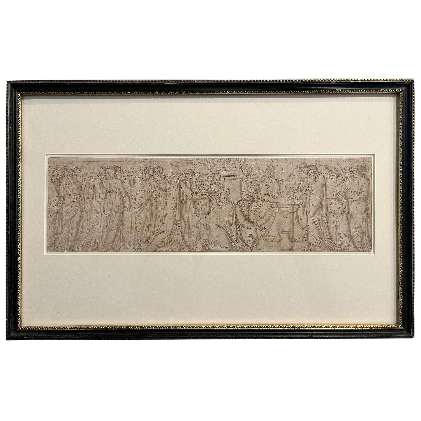 Framed 18th century Classical drawing by Louis-Félix de la Rue