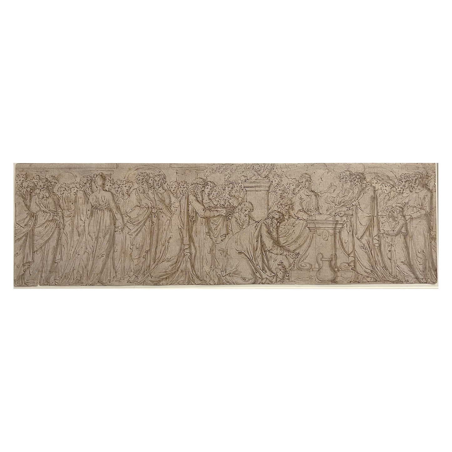 Framed 18th century Classical drawing by Louis-Félix de la Rue
