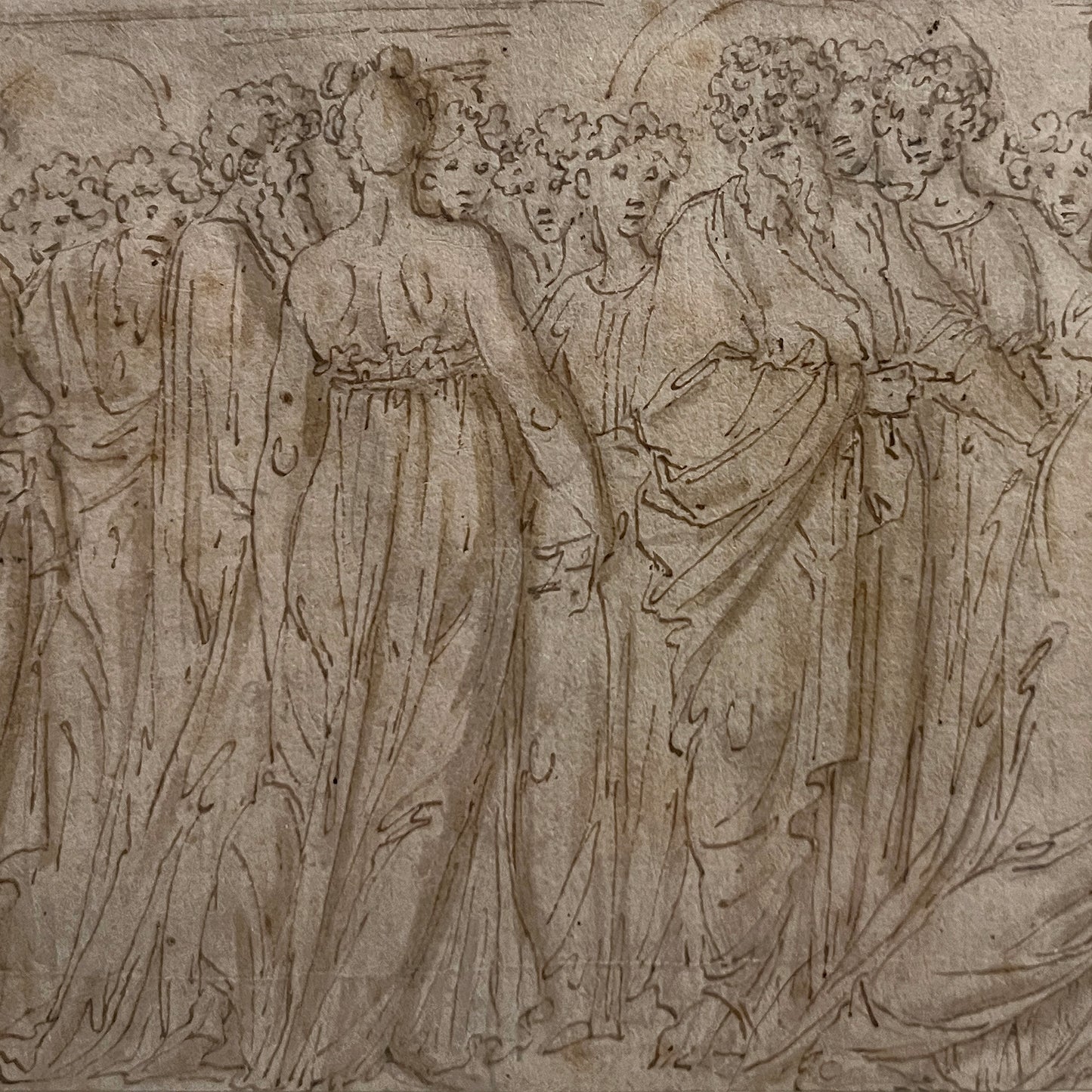 Framed 18th century Classical drawing by Louis-Félix de la Rue