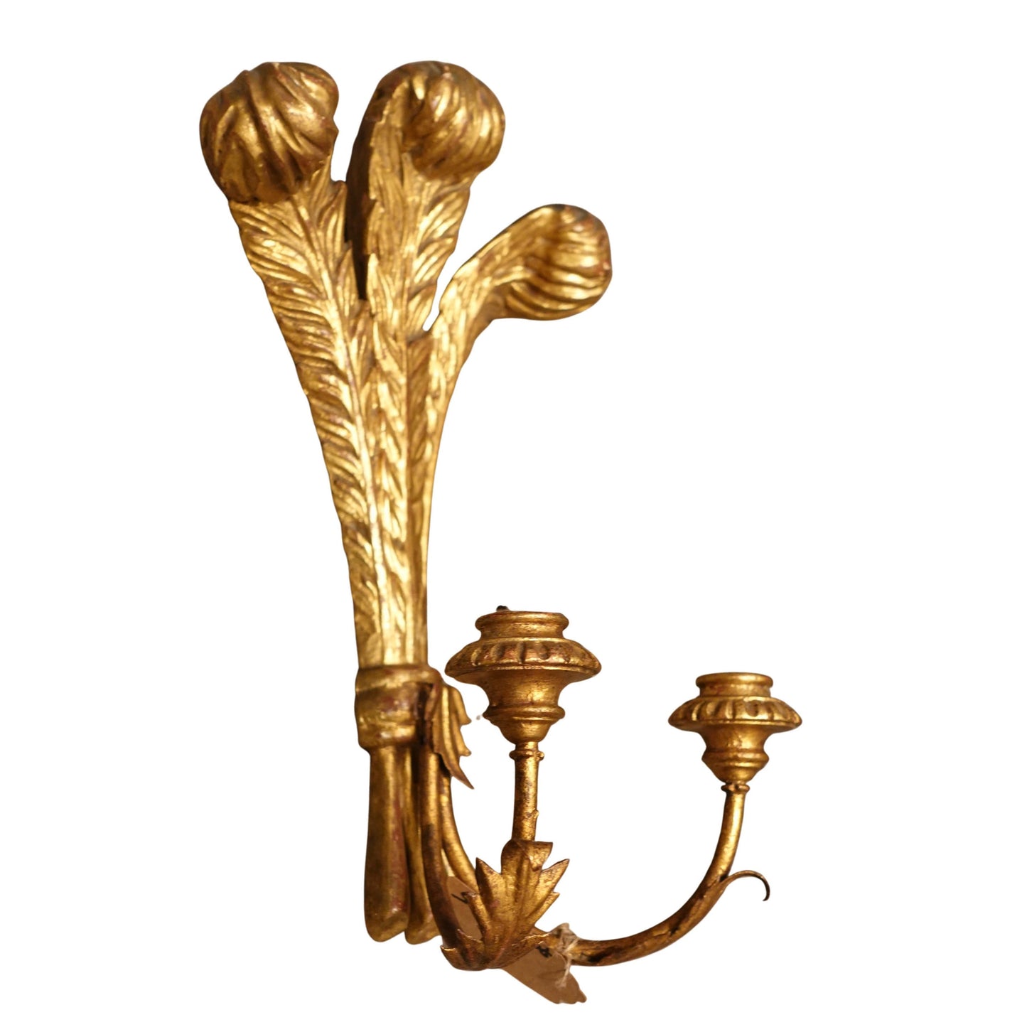 Two-Candle Giltwood Wall Sconces for European style interiors