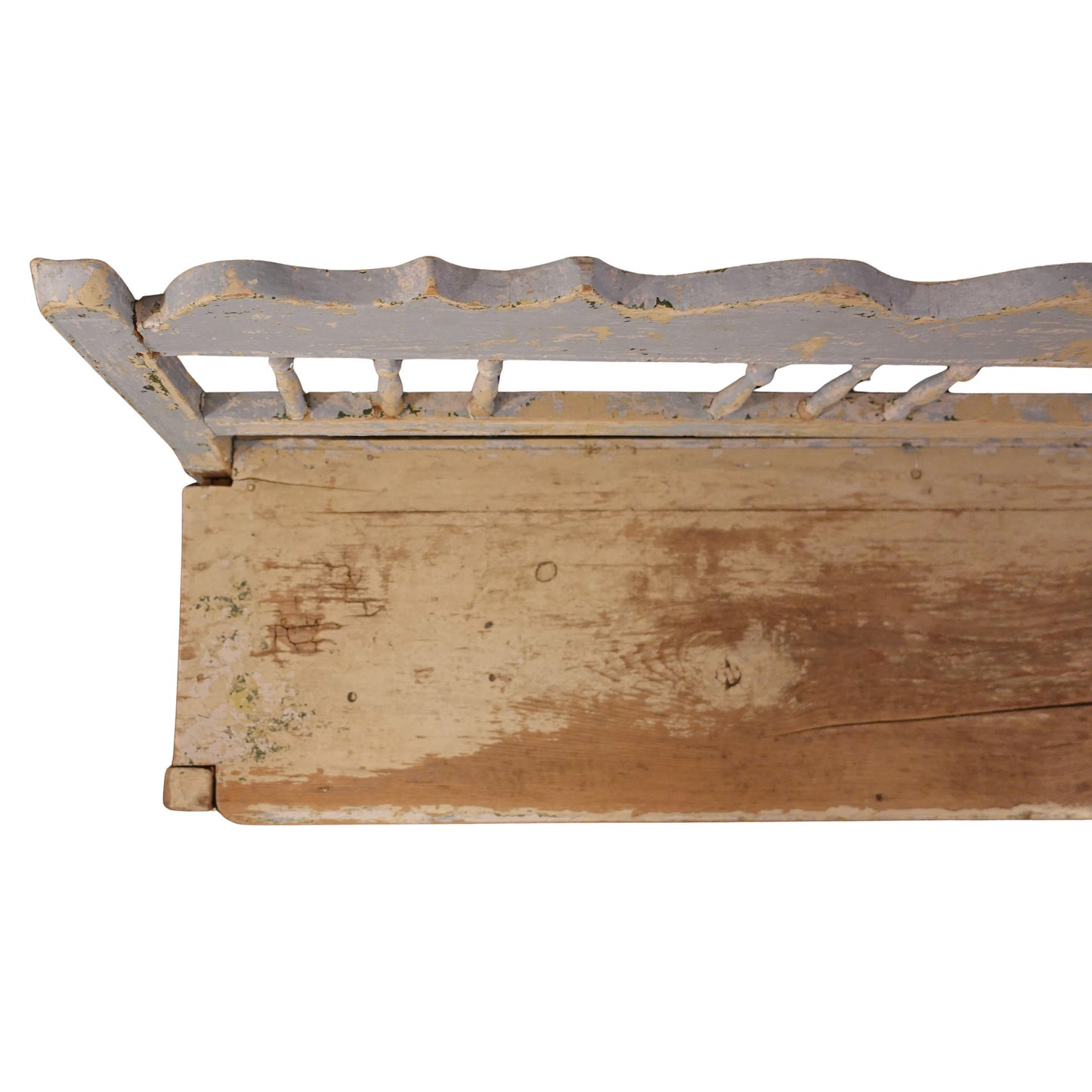Antique Swedish bench with a timeworn patina
