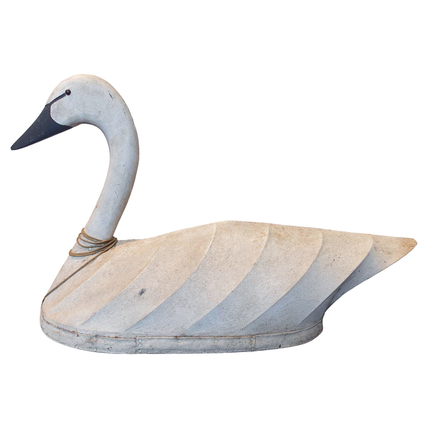 Antique canvas and wood swan decoy perfect for Swedish Gustavian and Americana decor