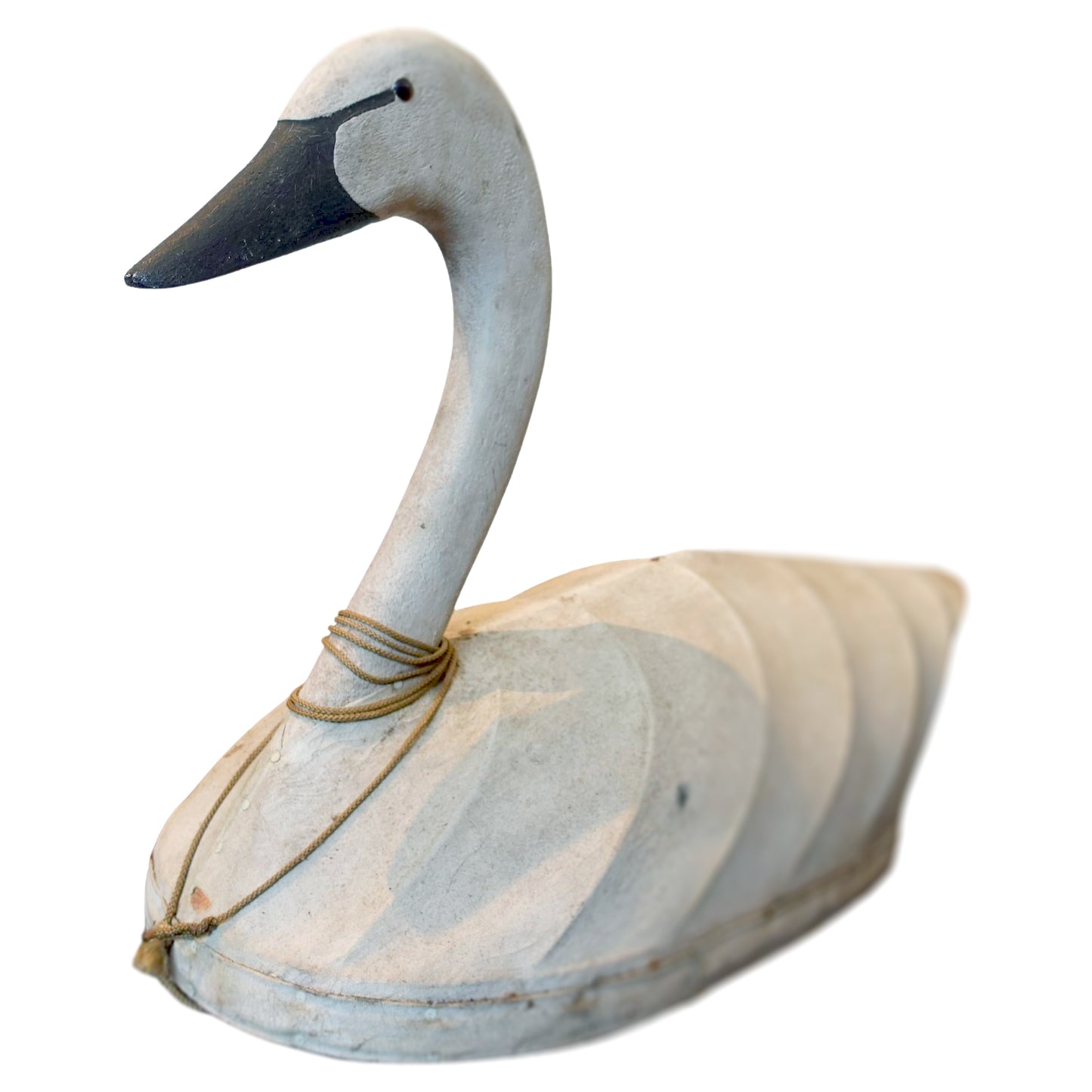 Antique canvas and wood swan decoy perfect for Swedish Gustavian and Americana decor