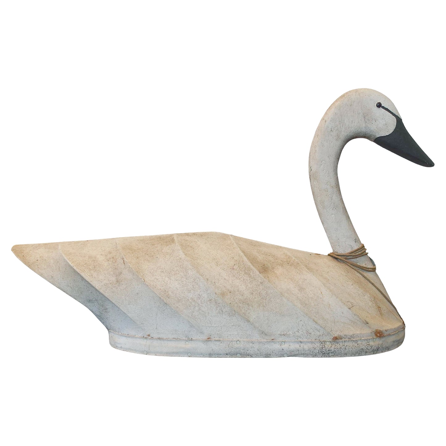 Antique canvas and wood swan decoy perfect for Swedish Gustavian and Americana decor