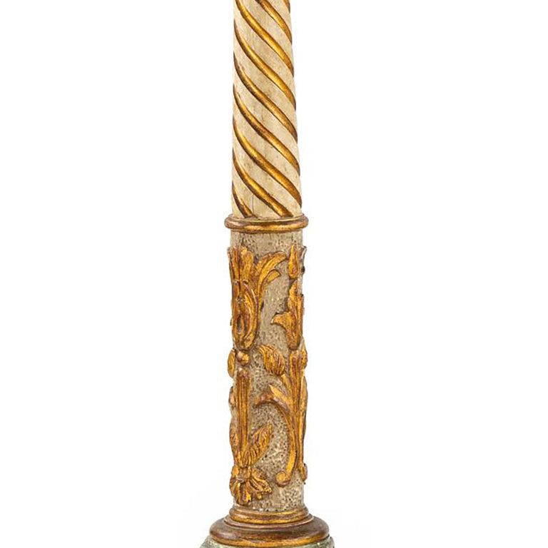 Richly Carved and Polychromed Antique Venetian Floor Lamp