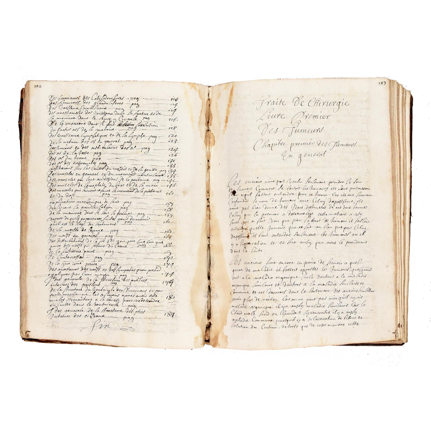 18th century Hand Written French Manuscript on Human Anatomy and Surgical Practice