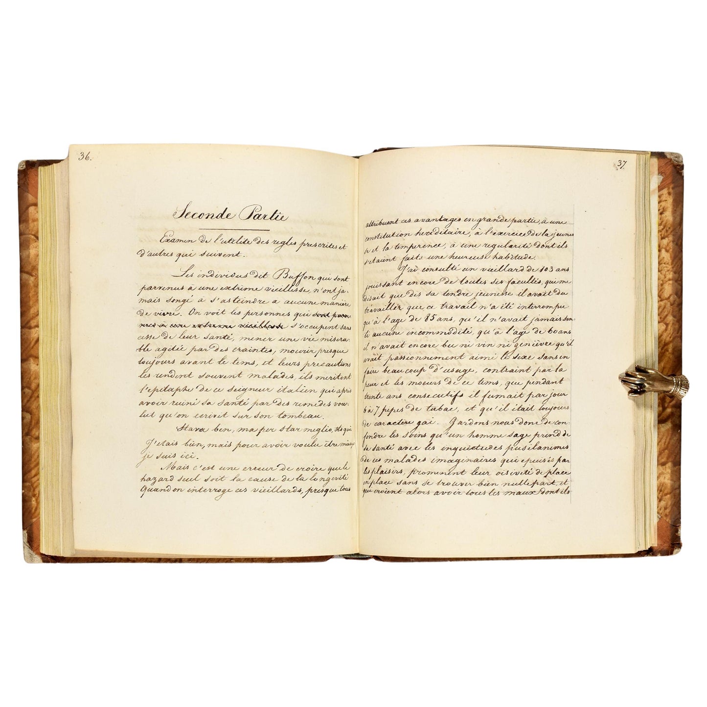 Early 19th century Hand Written French Manuscript on Hygiene and Longevity