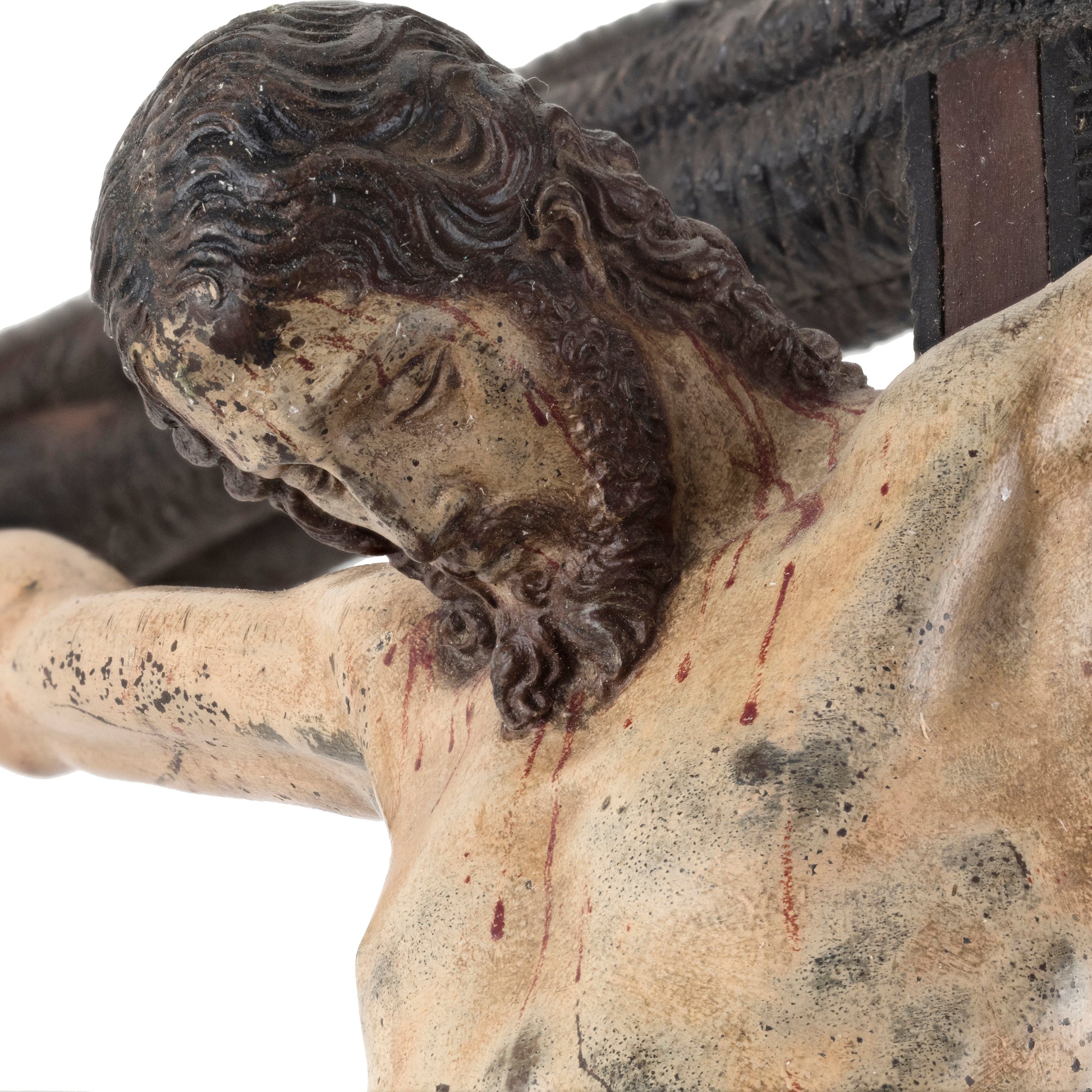 A Rare and Important Painted Bronze Crucifix, after a model by Michelangelo Buonarotti