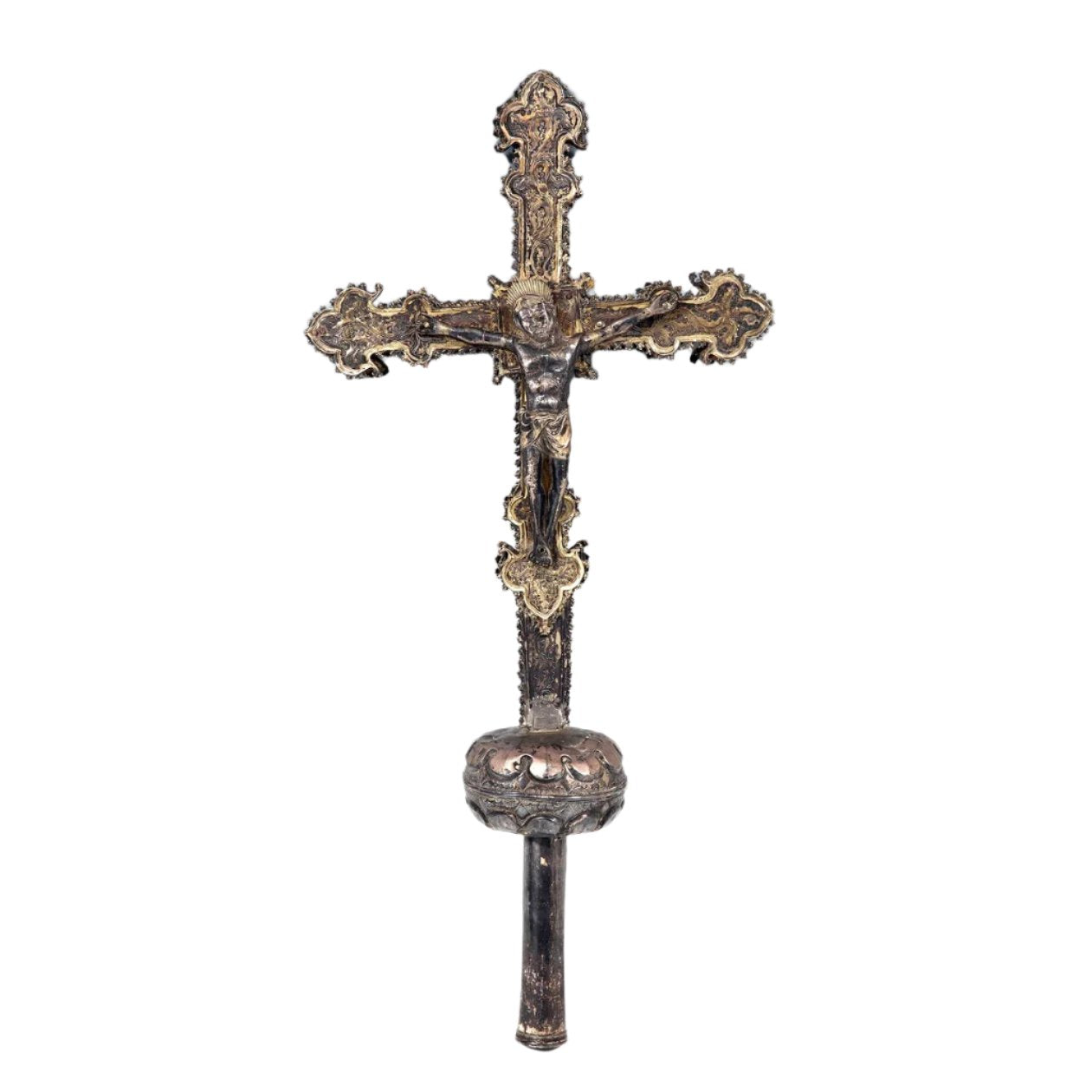 A 15th century Gothic Spanish Silver Processional Cross