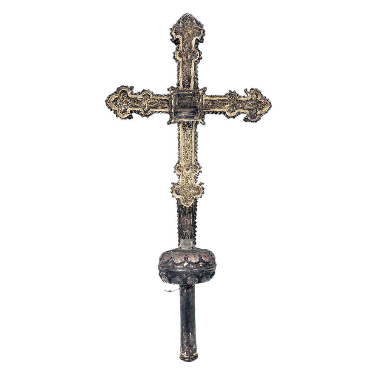 A 15th century Gothic Spanish Silver Processional Cross