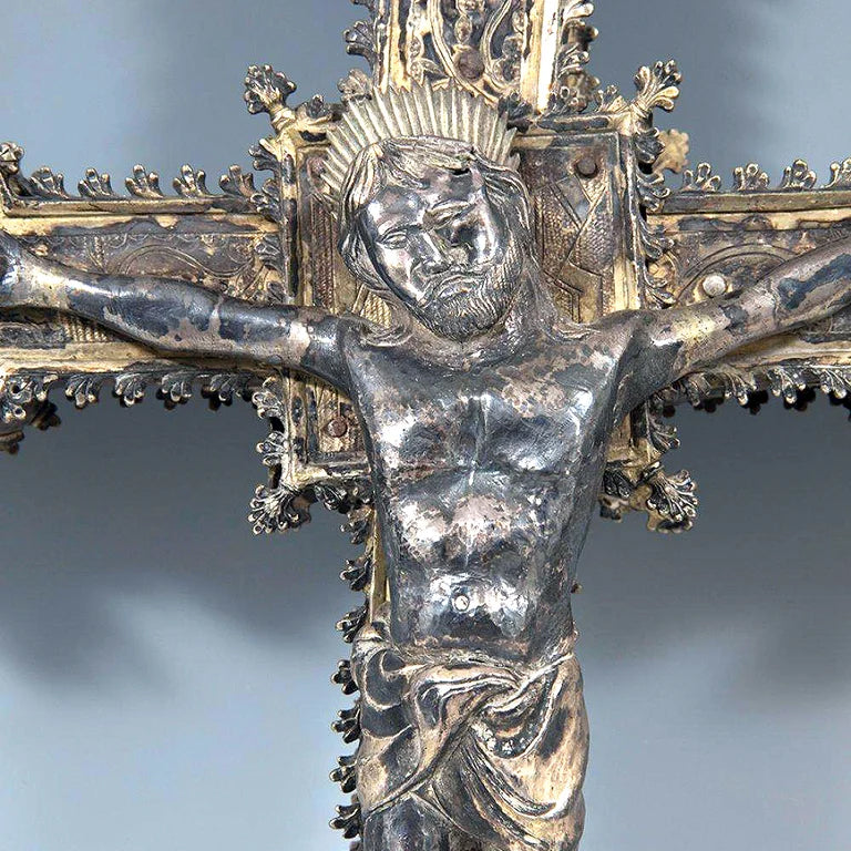 A 15th century Gothic Spanish Silver Processional Cross