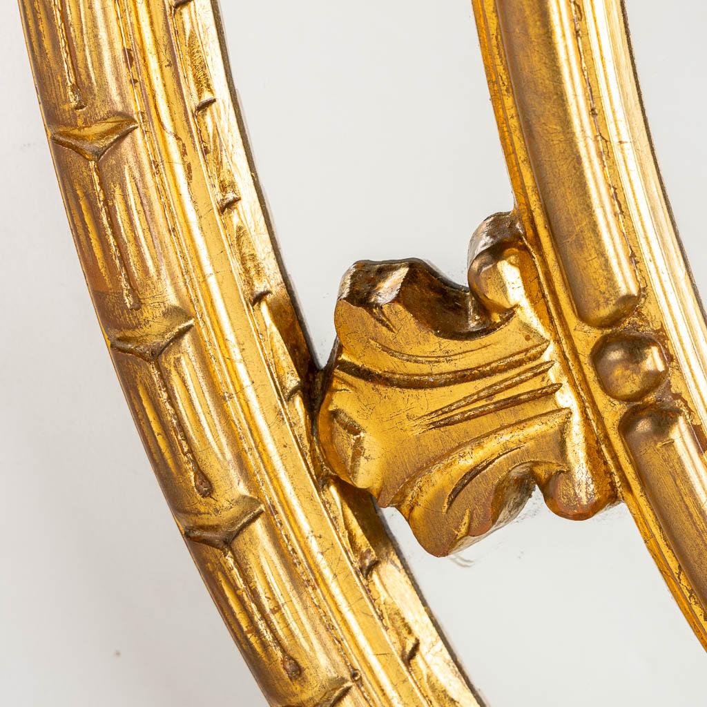 Large Vintage Oval Neo-Classical Style Gilt Framed Mirror by Deknudt