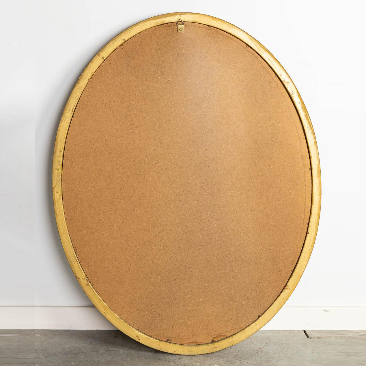 Large Vintage Oval Neo-Classical Style Gilt Framed Mirror by Deknudt