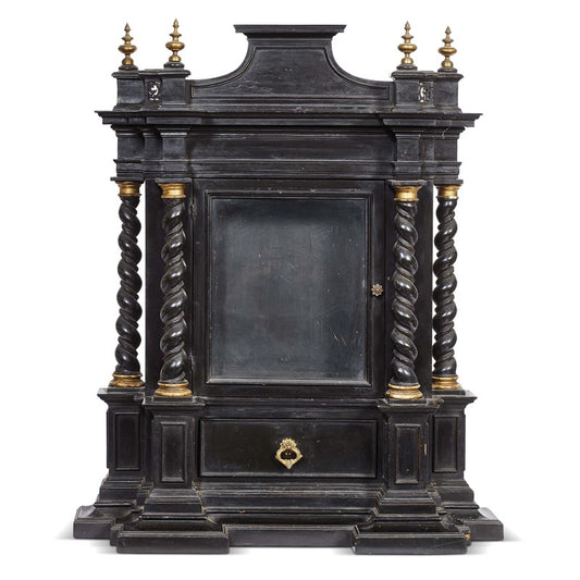An early 18th century Florentine Ebonized Wood Aedicule Case