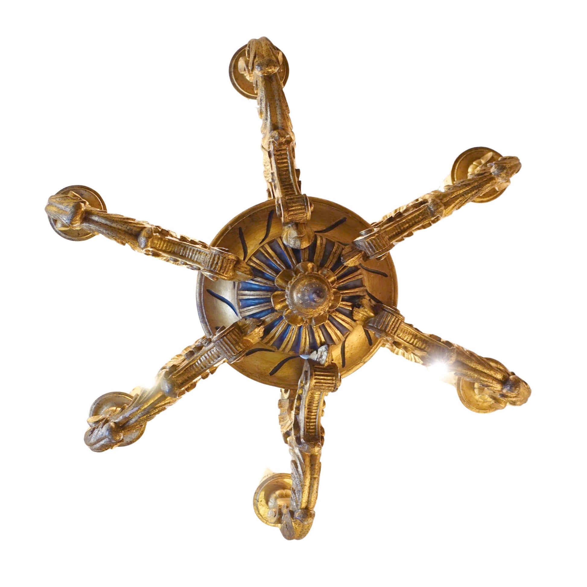 Antique giltwood Italian Chandelier for sale with shipping in America