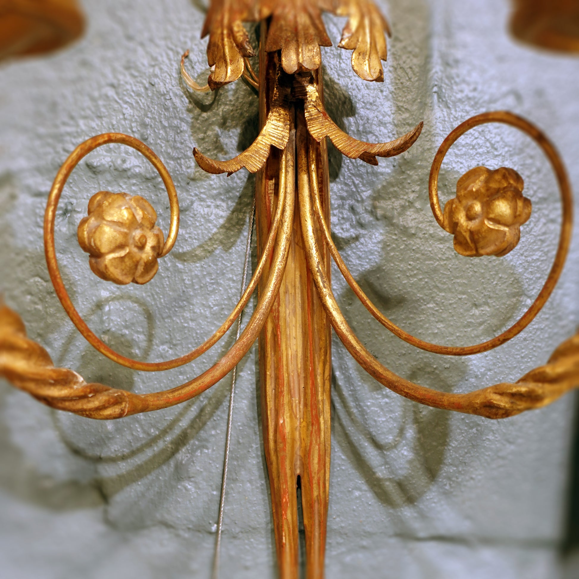 Federalist Eagle Motif Wood and Iron Gilt Pair of Wall Sconces
