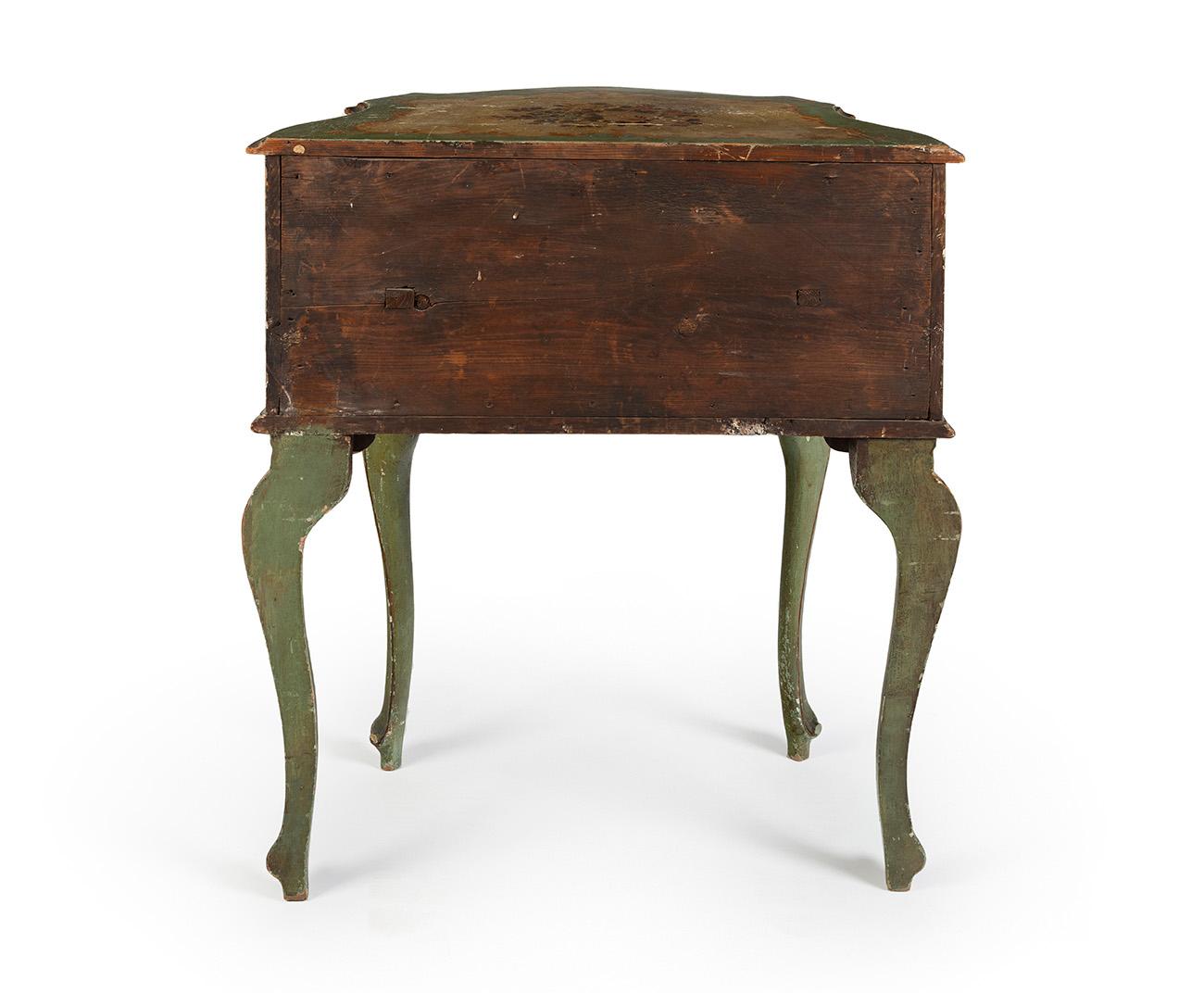 Purchasing European antiques in America _ Intricate and Beautiful antique hand-painted Small Commode in Rococo manner