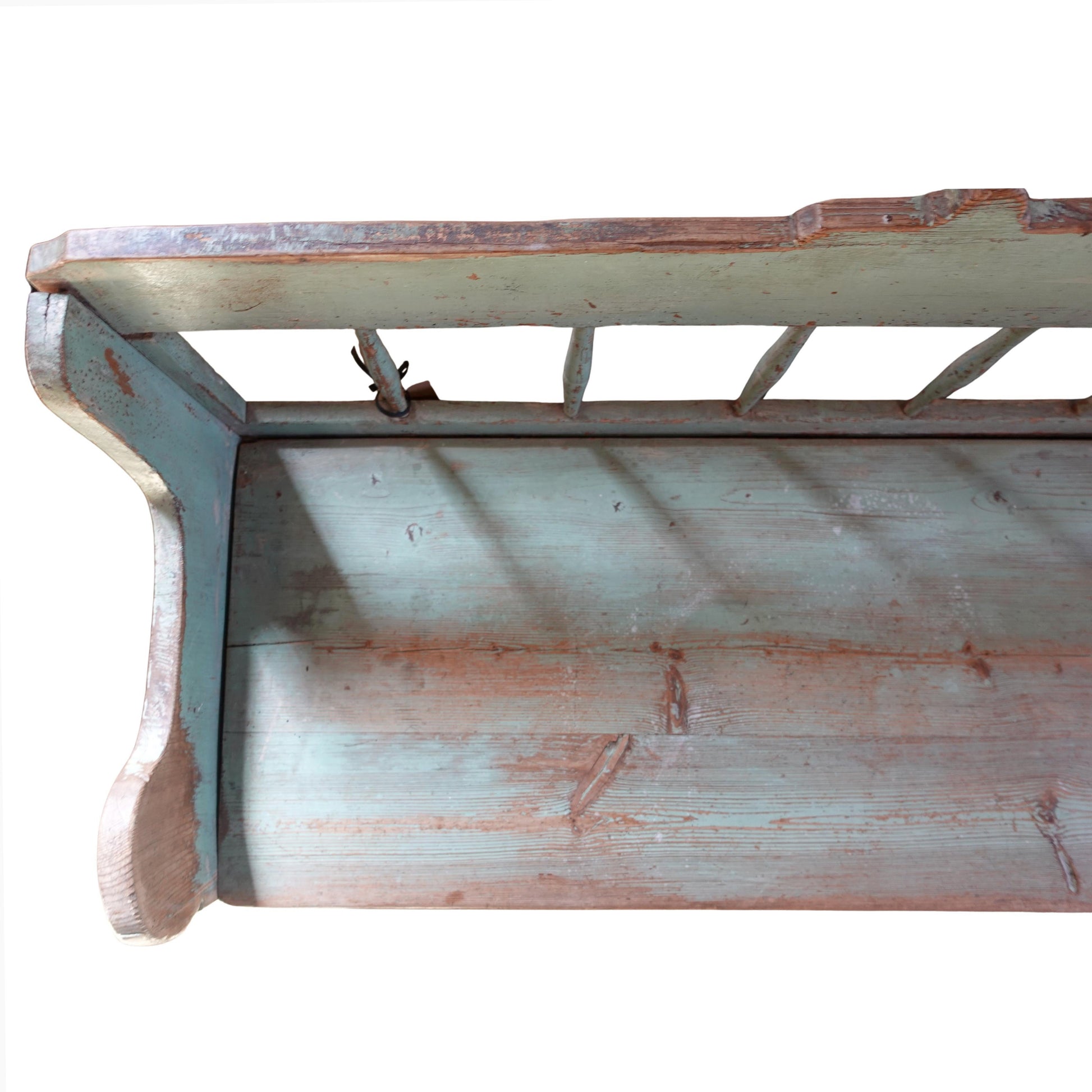 Antique early 19th century Swedish Farmhouse Folk Art Bench