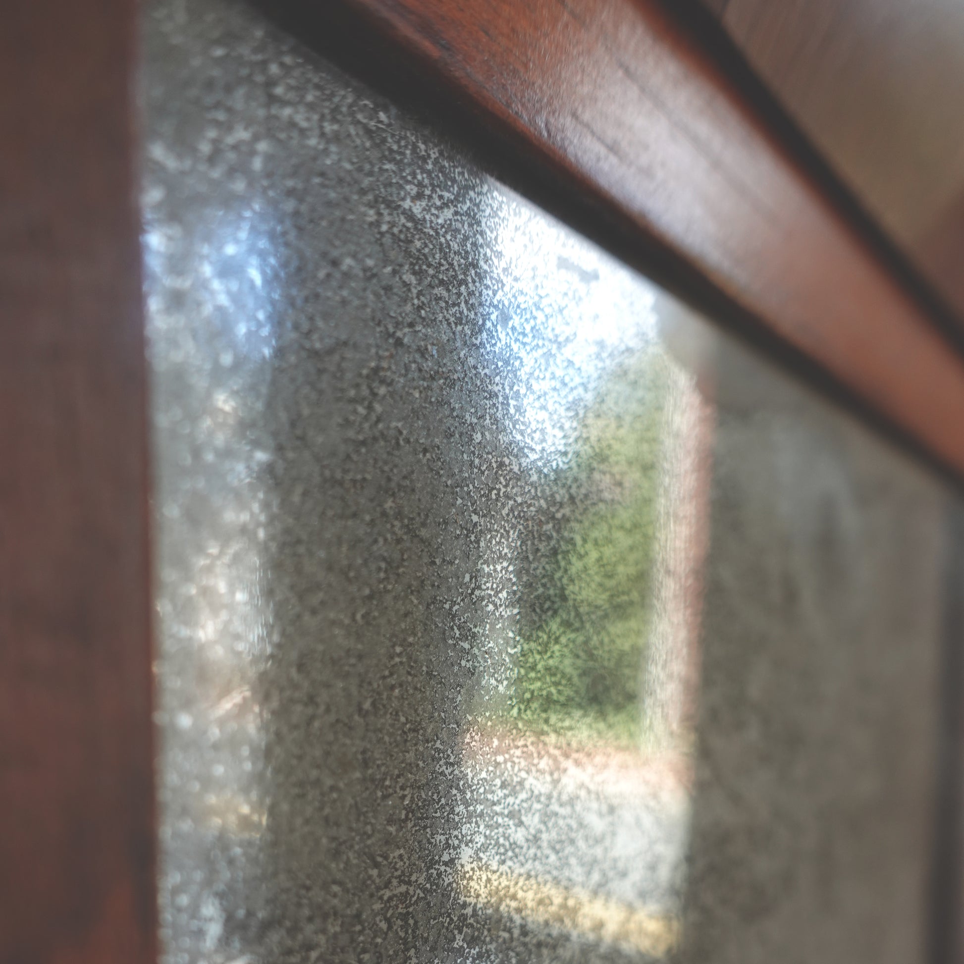 heavily crazed and distressed antique vintage mirror