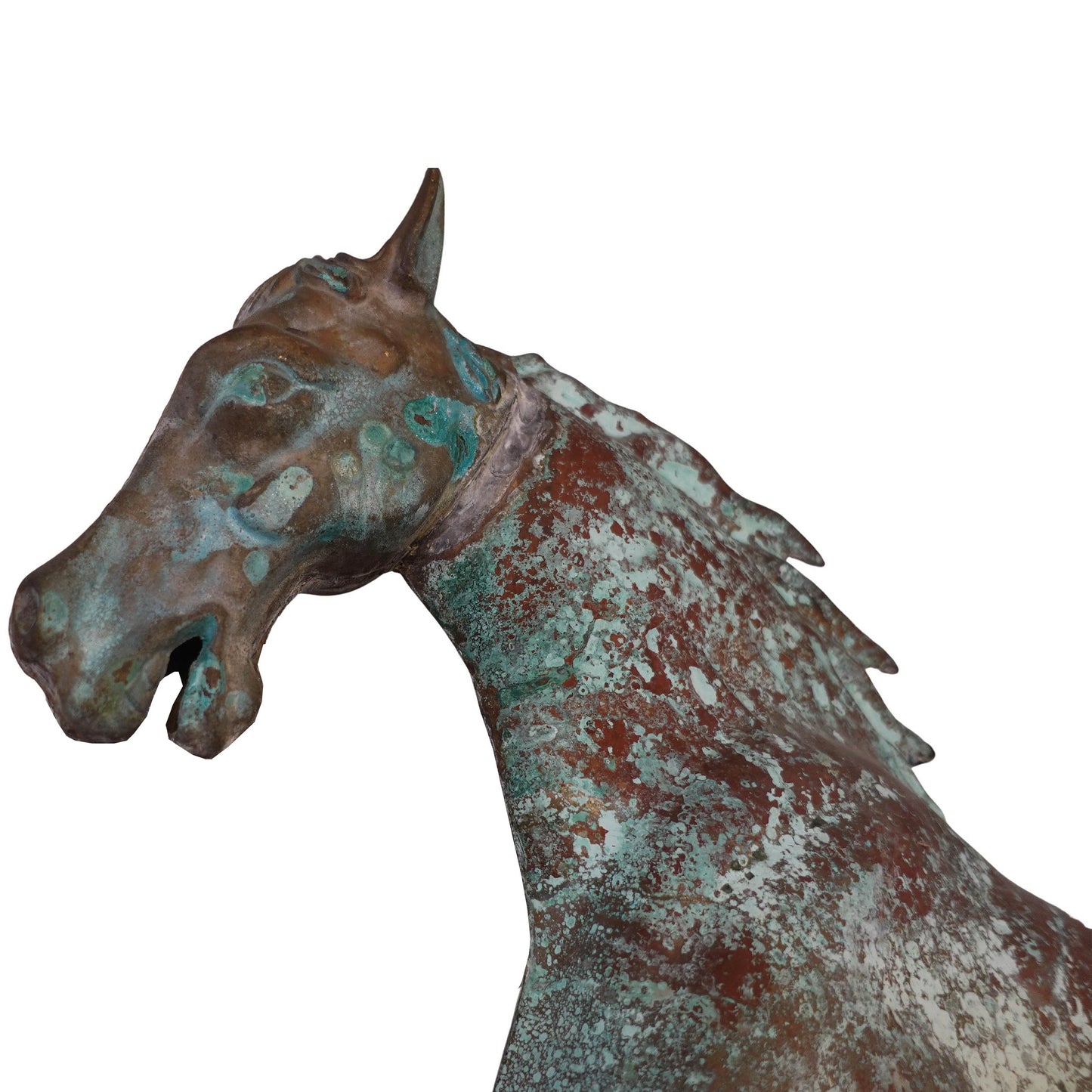 Beautifully Patinated and Oxidized Full Bodied Equestrian Dexter Antique Copper and Zinc Weather Vane