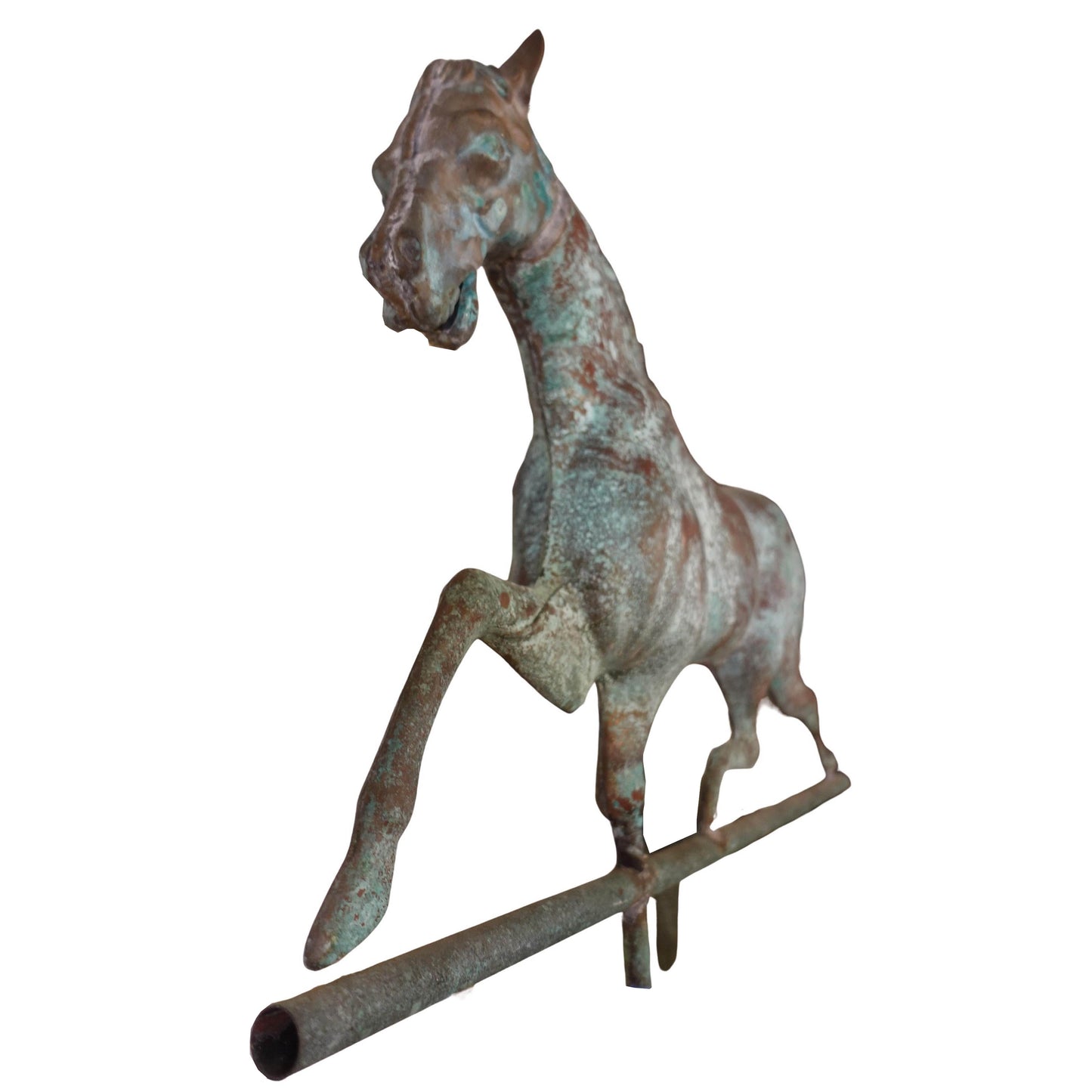 Beautifully Patinated and Oxidized Full Bodied Equestrian Dexter Antique Copper and Zinc Weather Vane